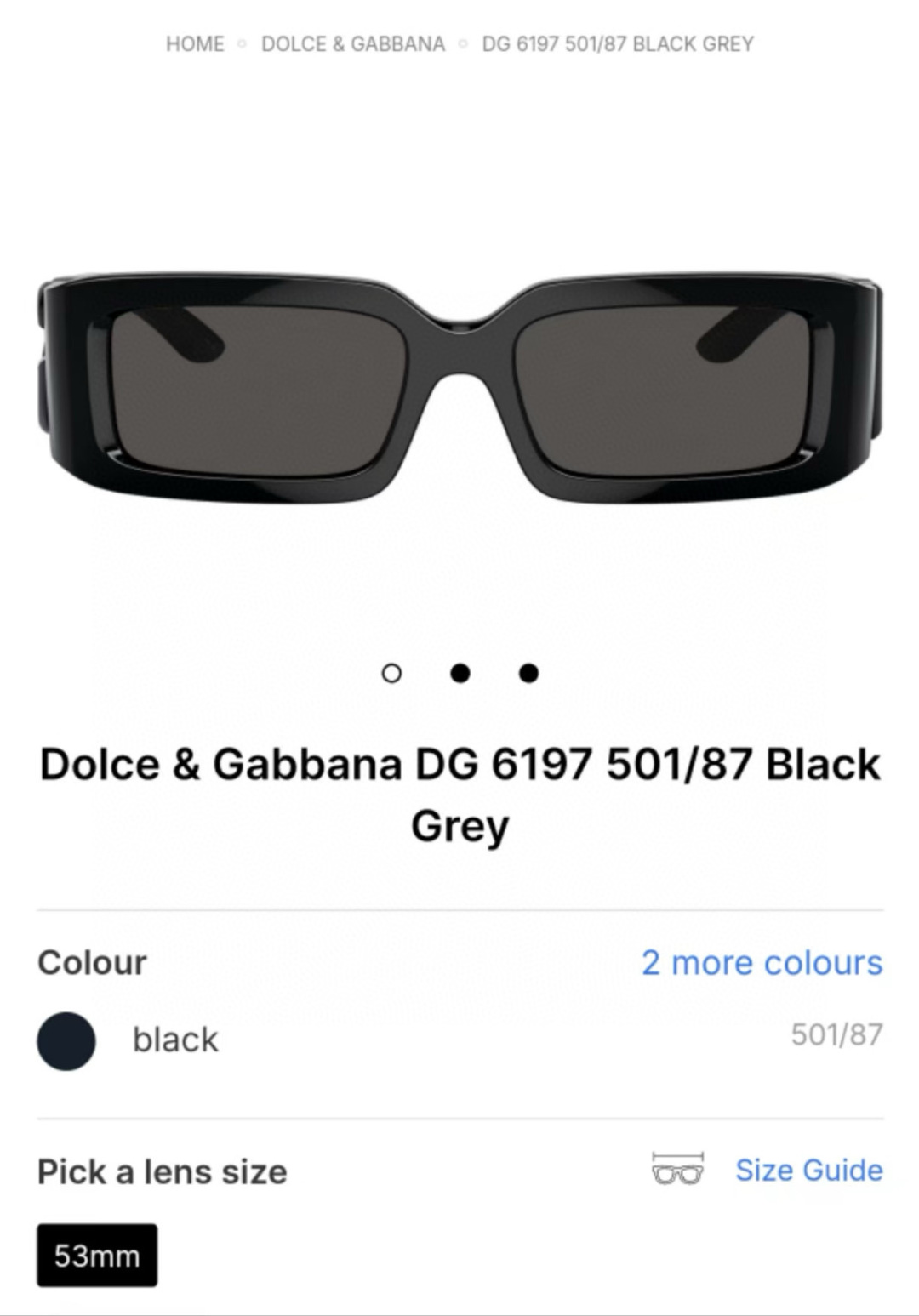  DOLCE & GABBAN*
MODEL：DG6197
SIZE53口17-145
