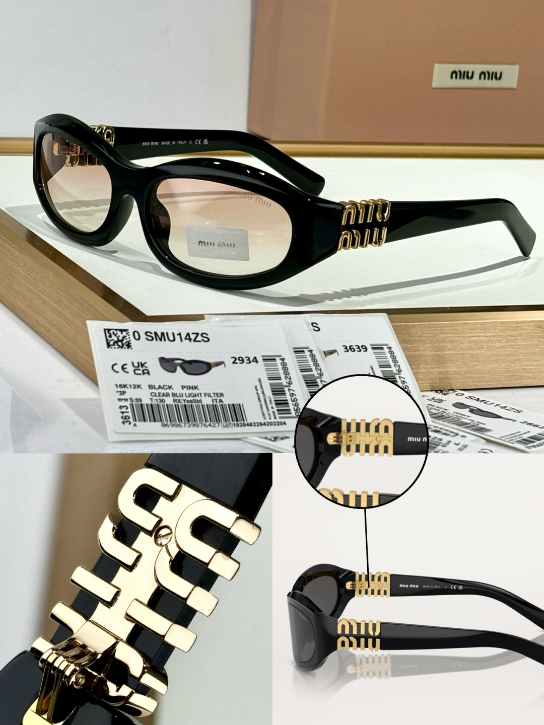  TOP QUALITY 
原版logo五金配件
MIU MI*
SMU14ZS
SIZE59-17-1