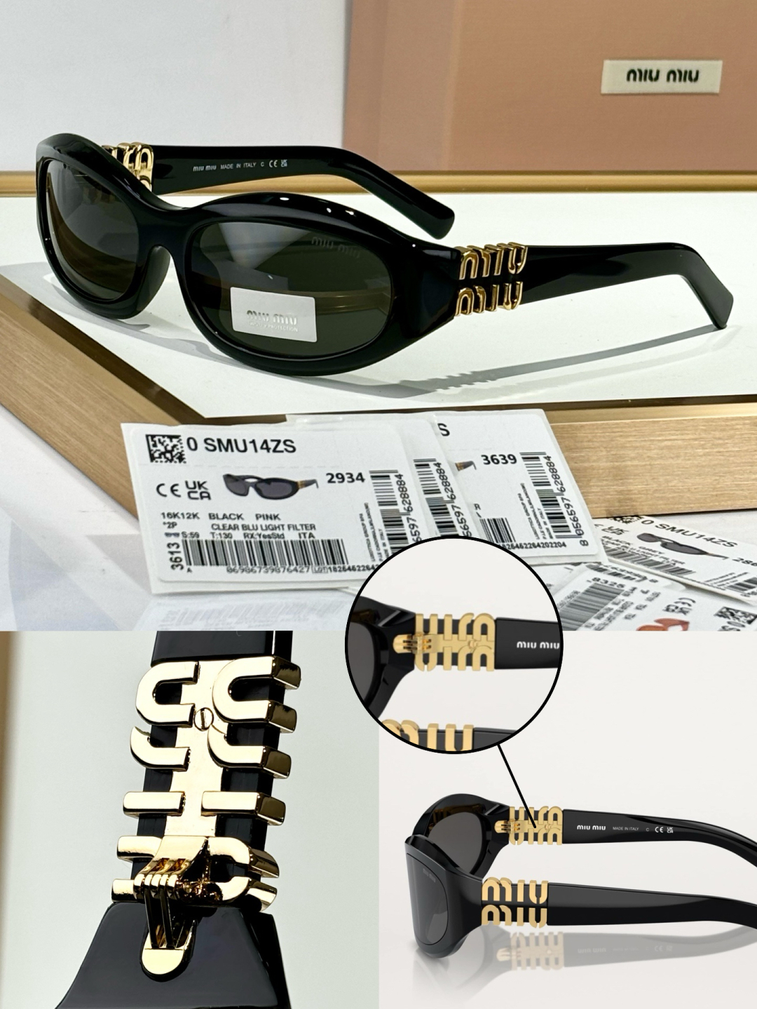  TOP QUALITY 
原版logo五金配件
MIU MI*
SMU14ZS
SIZE59-17-1