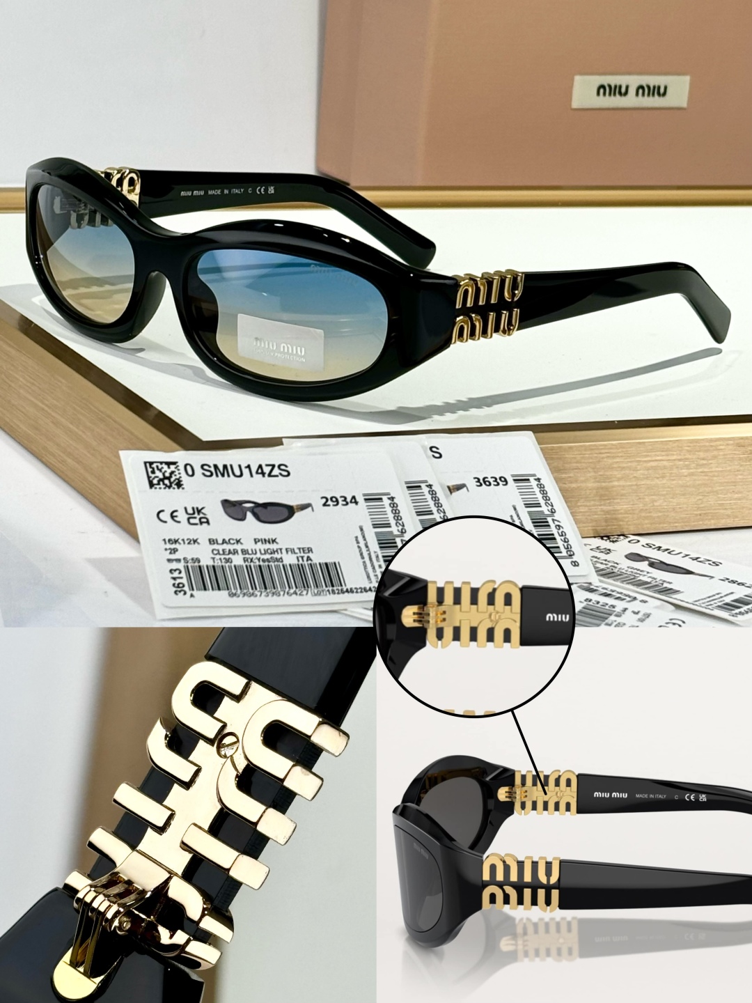  TOP QUALITY 
原版logo五金配件
MIU MI*
SMU14ZS
SIZE59-17-1