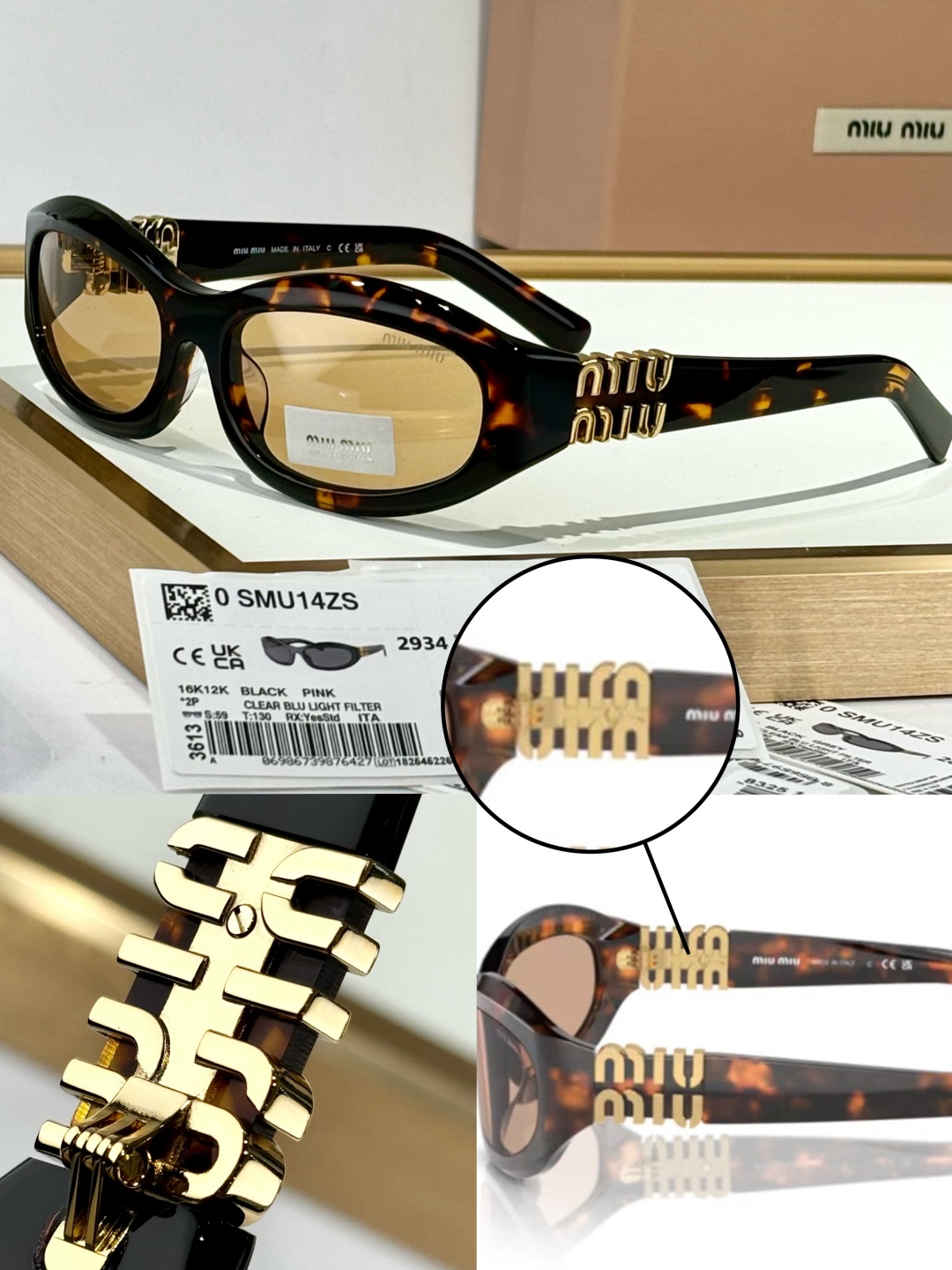  TOP QUALITY 
原版logo五金配件
MIU MI*
SMU14ZS
SIZE59-17-1