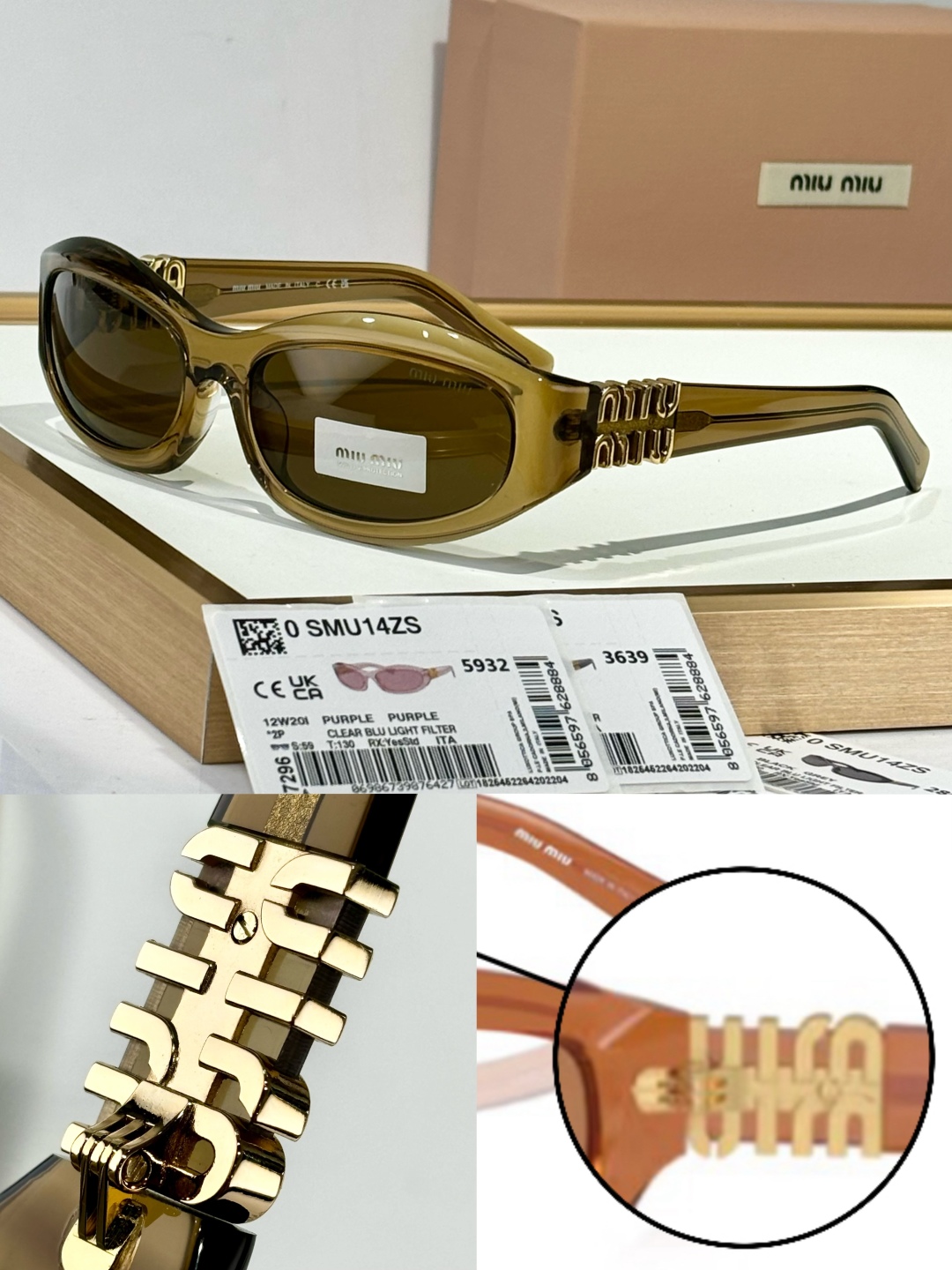  TOP QUALITY 
原版logo五金配件
MIU MI*
SMU14ZS
SIZE59-17-1
