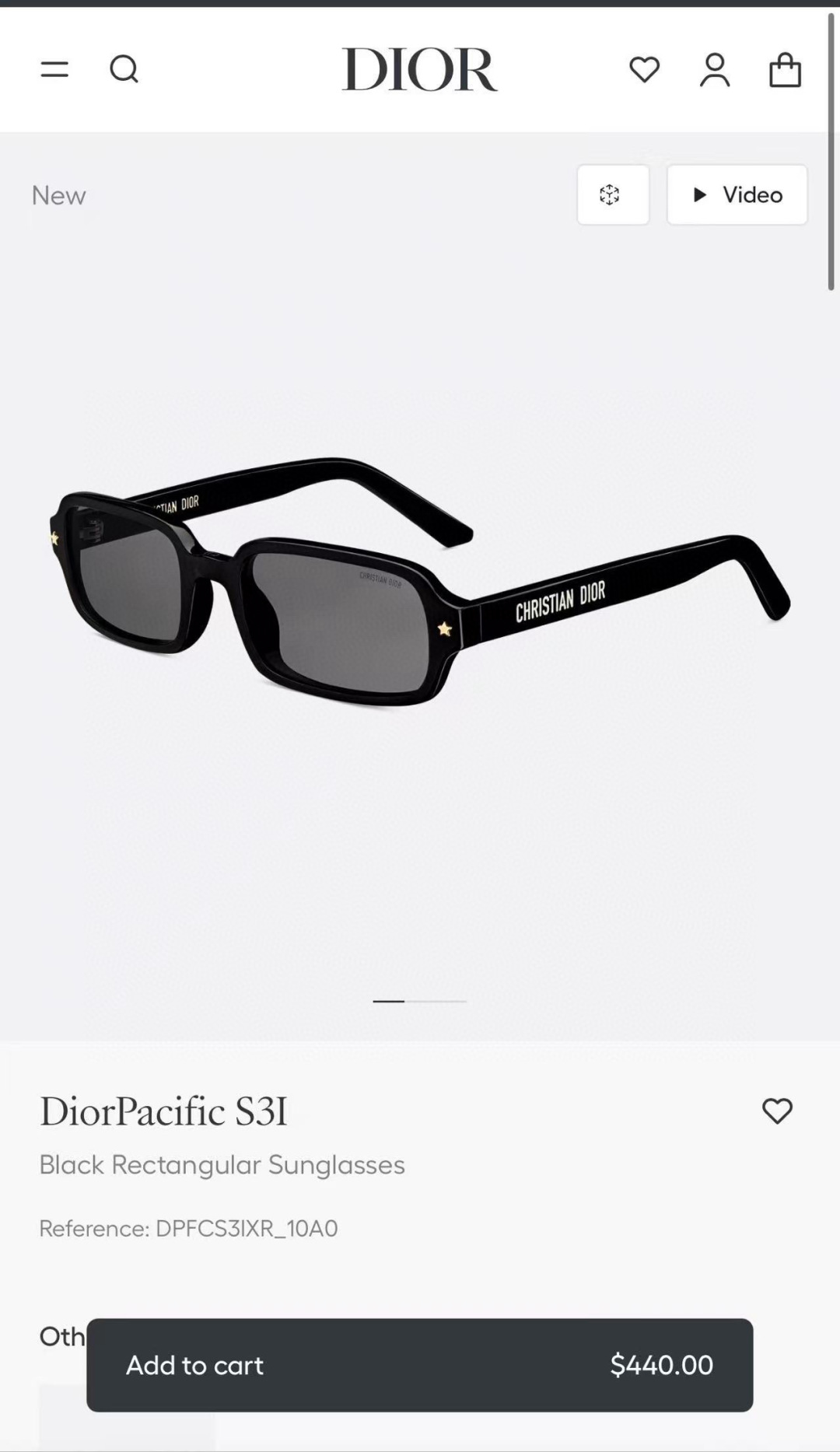DIOR
MODEL DiorPacific S3I 
SIZE：53口21-145

