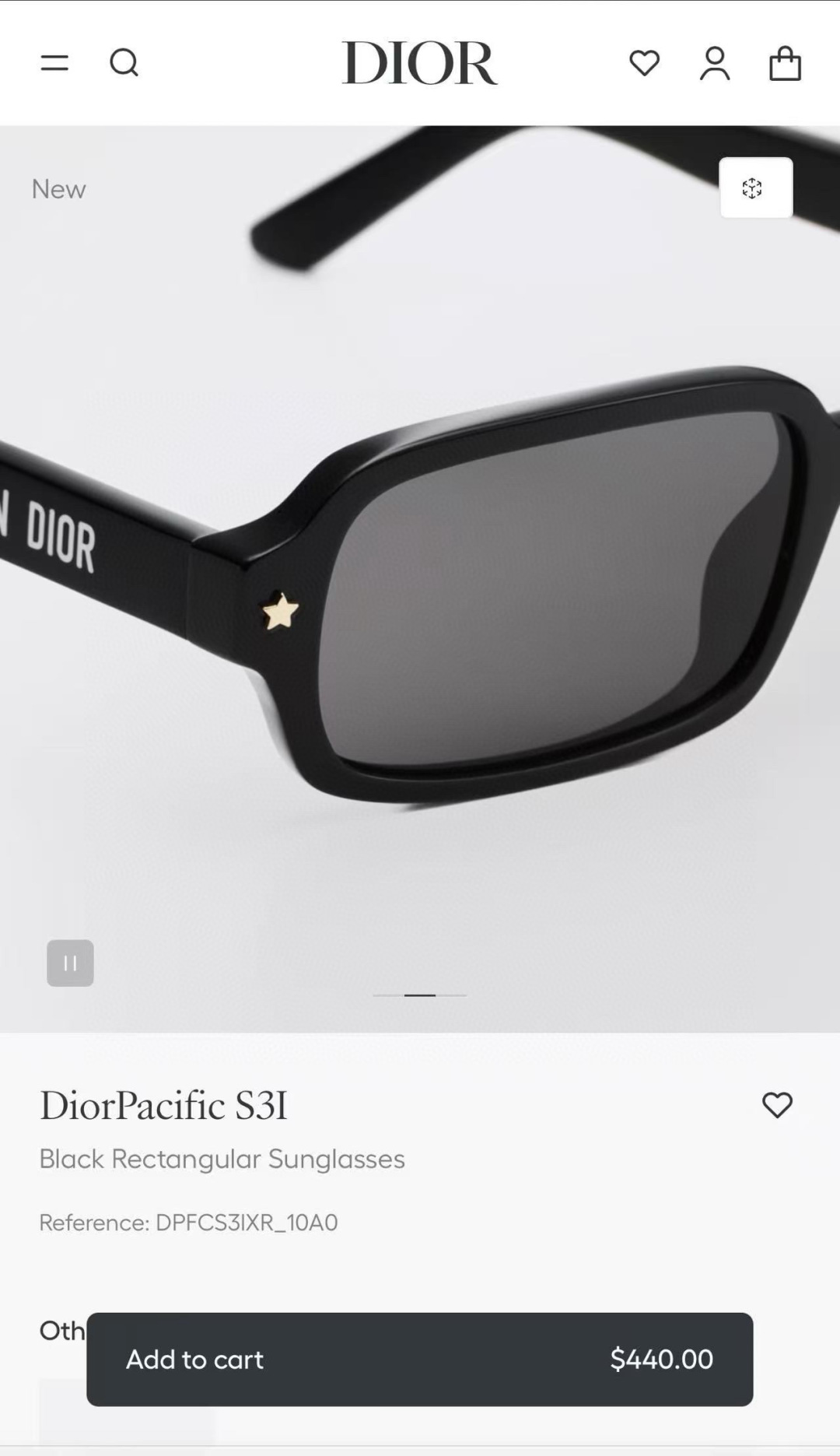 DIOR
MODEL DiorPacific S3I 
SIZE：53口21-145
