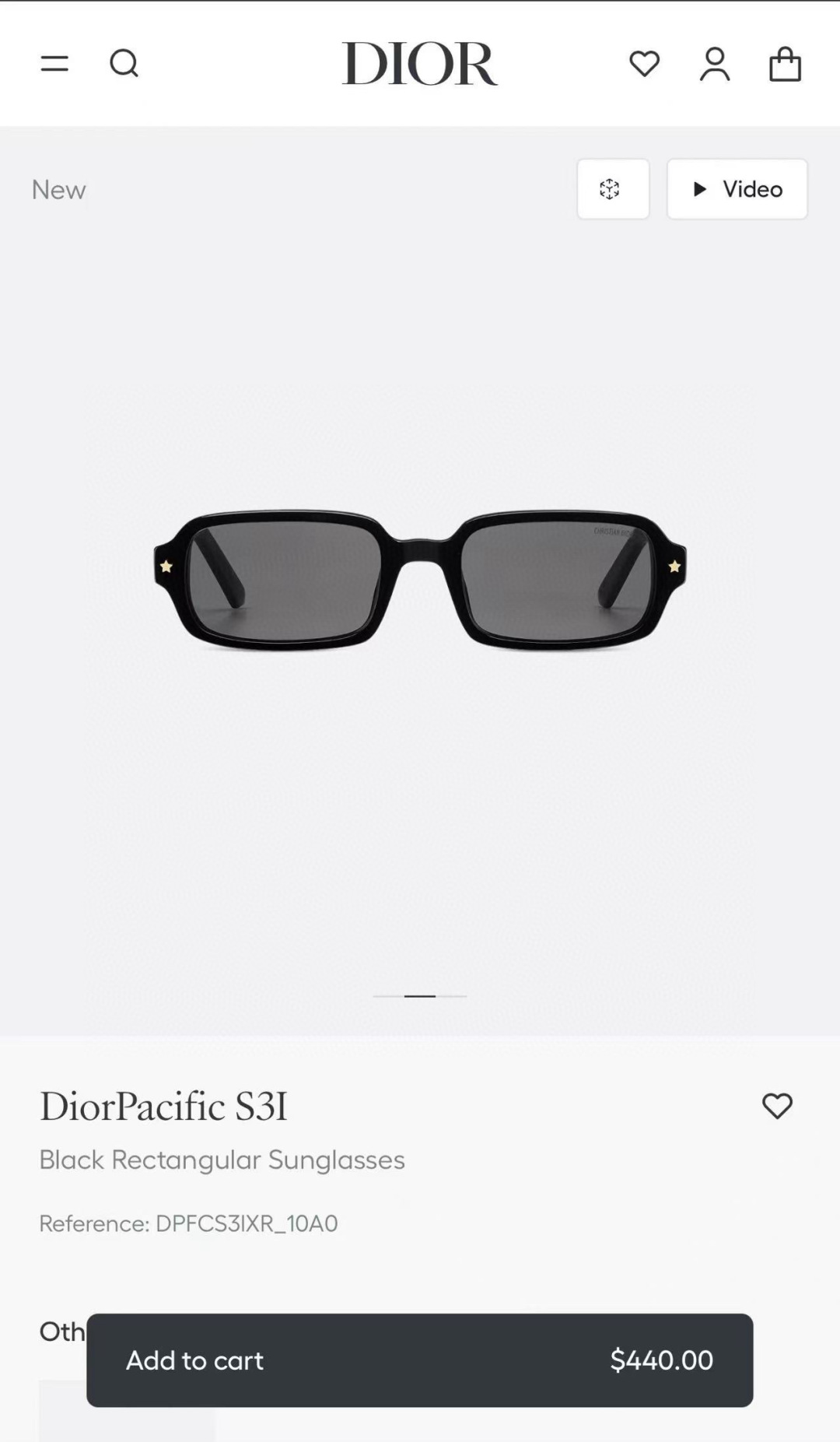 DIOR
MODEL DiorPacific S3I 
SIZE：53口21-145
