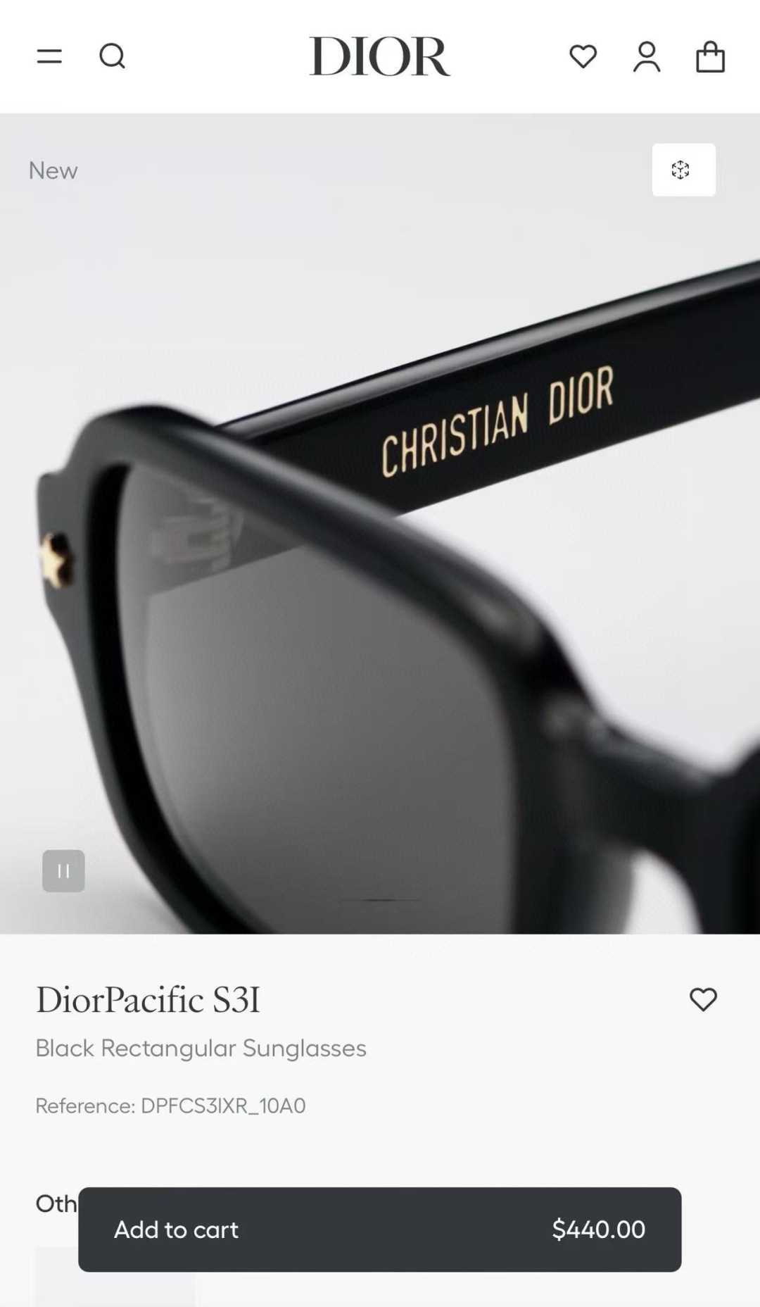 DIOR
MODEL DiorPacific S3I 
SIZE：53口21-145
