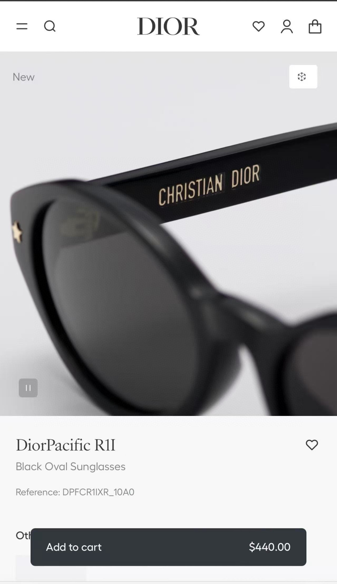  DIOR 
MODEL DiorPacific R1I
SIZE：54口18-140
