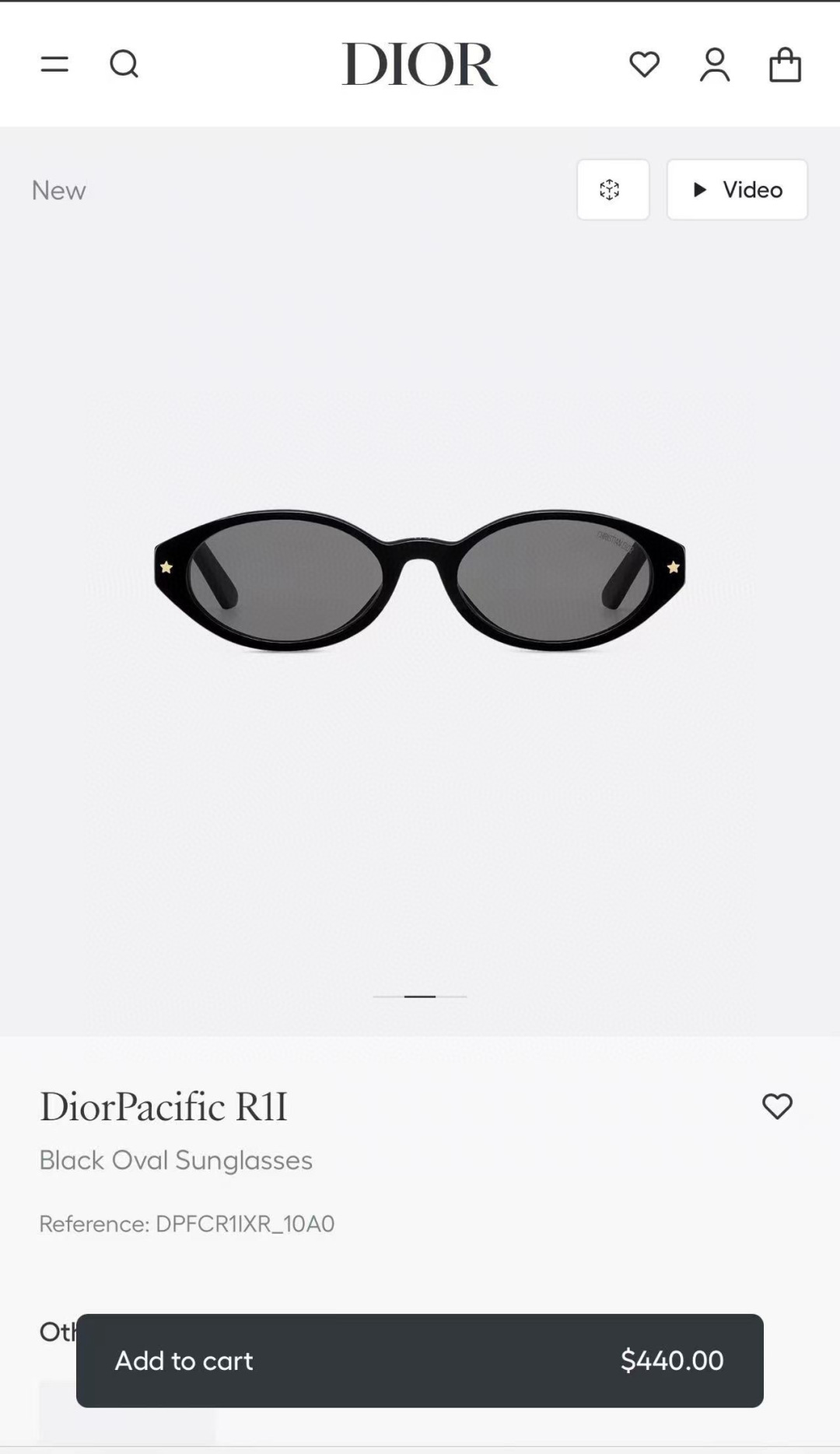  DIOR 
MODEL DiorPacific R1I
SIZE：54口18-140
