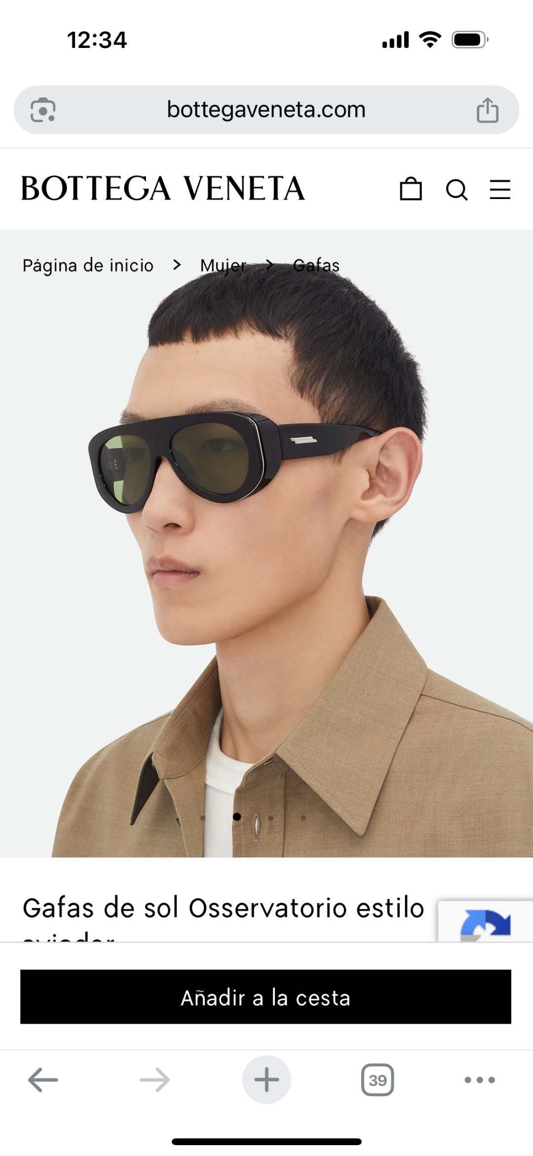  BOTTEGA VENET*
Oversized 
MODEL：BV1362S
SIZE58口17-1