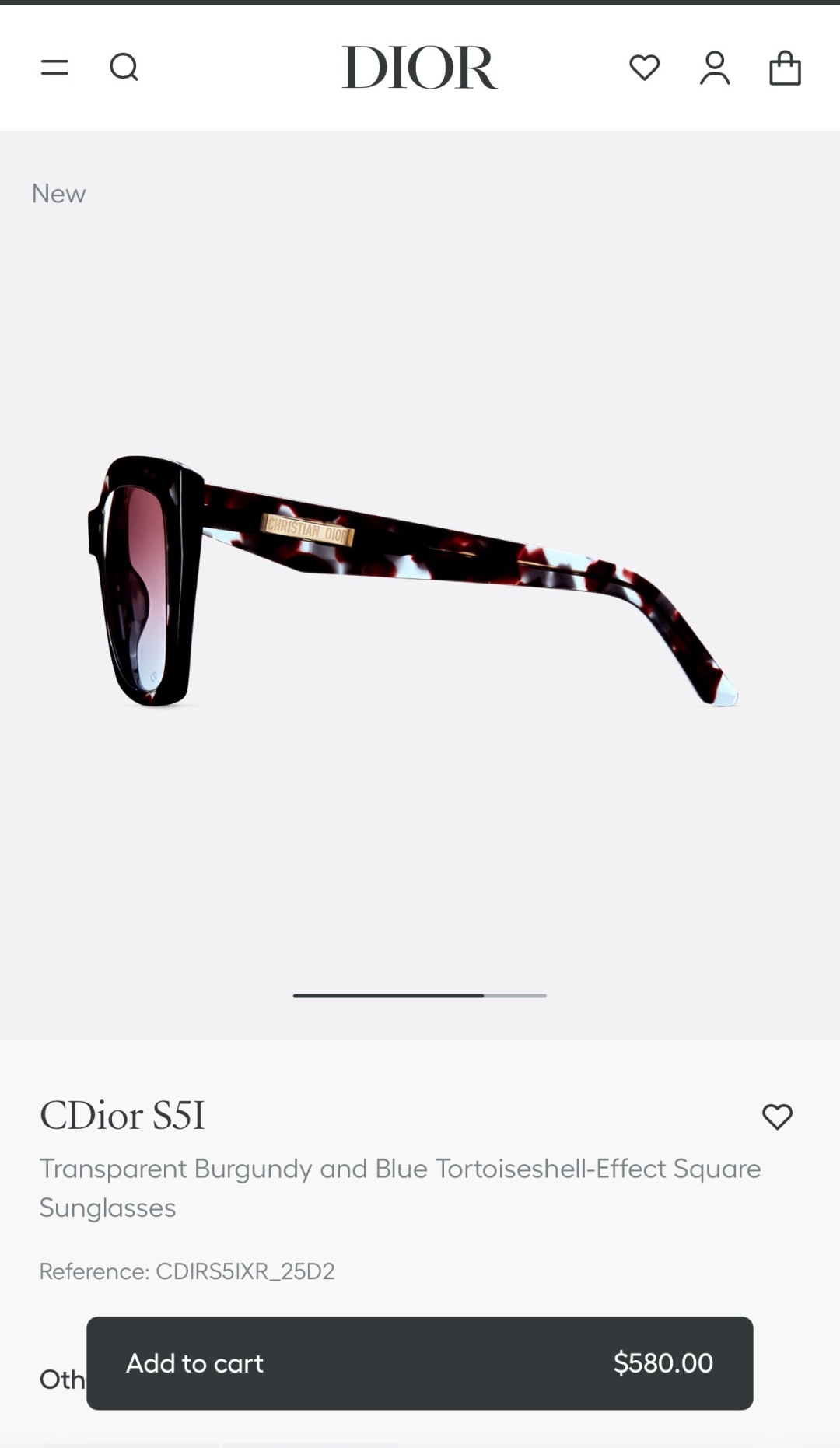  DIOR
MODS5F
Size55口18 145
