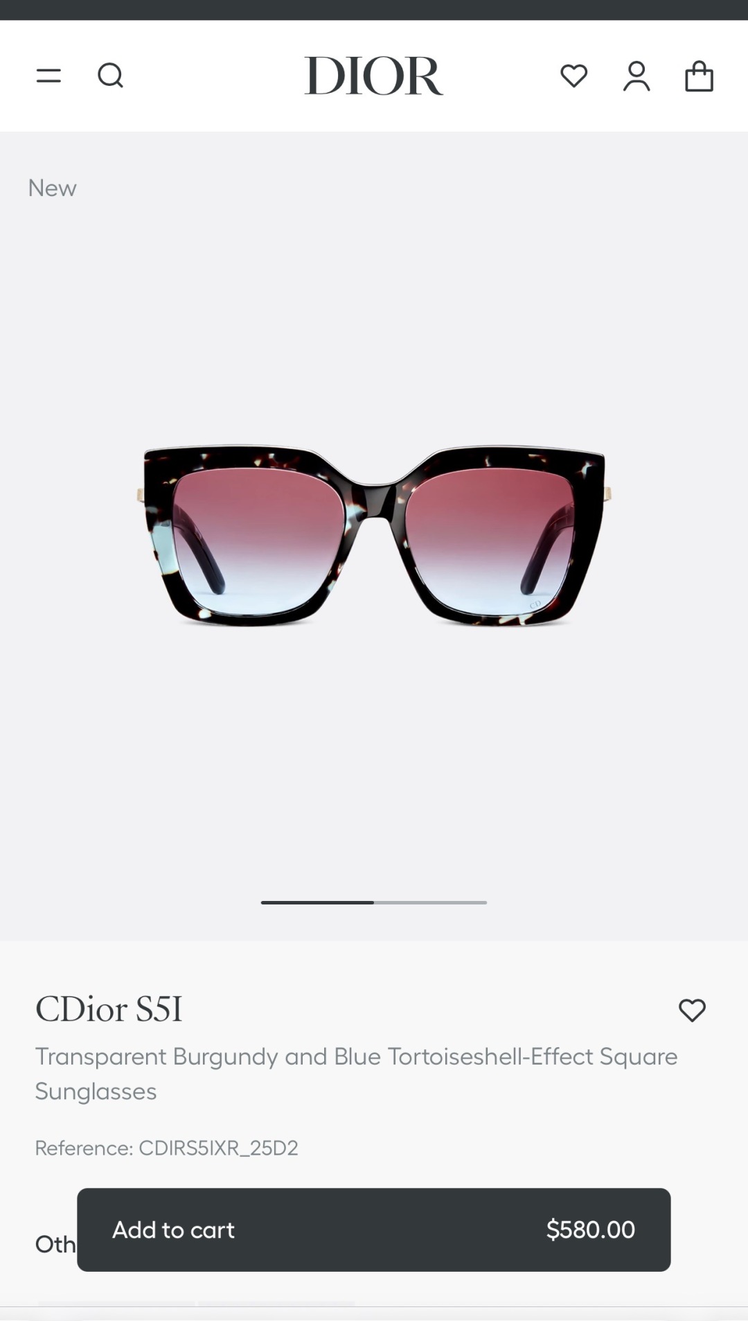  DIOR
MODS5F
Size55口18 145
