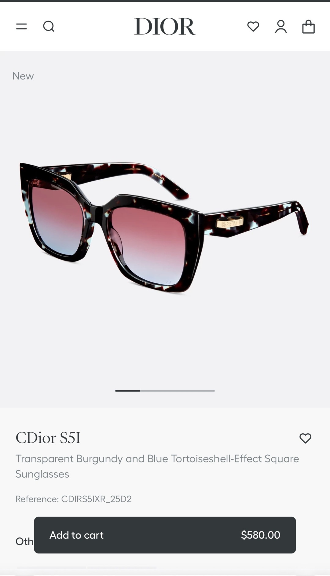  DIOR
MODS5F
Size55口18 145
