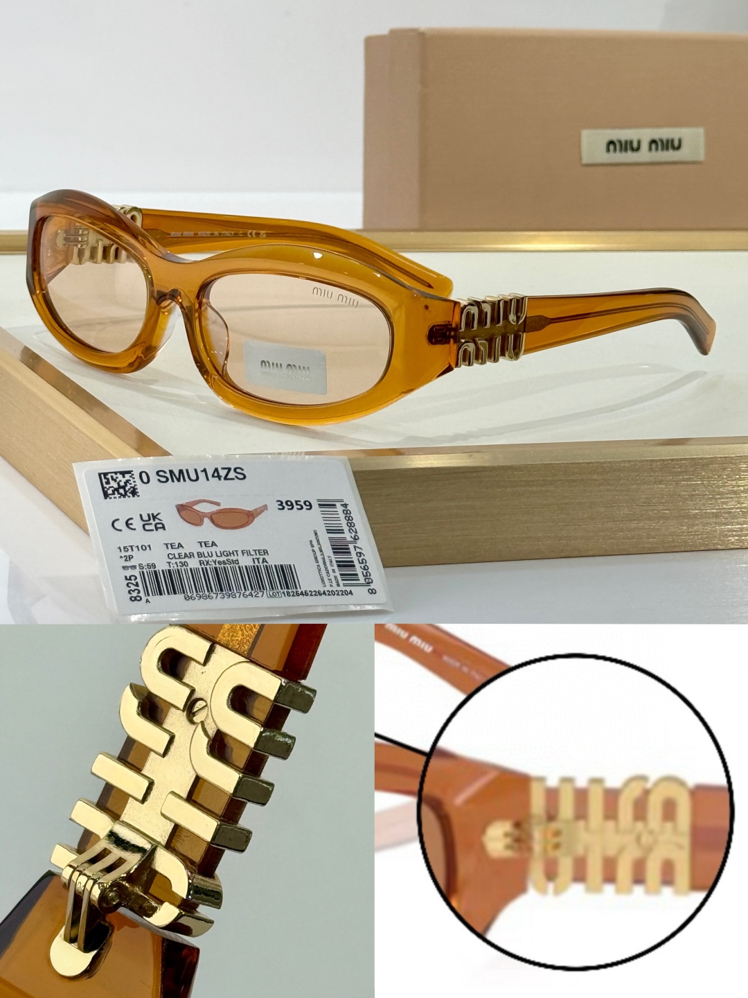 TOP QUALITY 
原版logo五金配件
MIU MI*
SMU14ZS
SIZE59-17-1