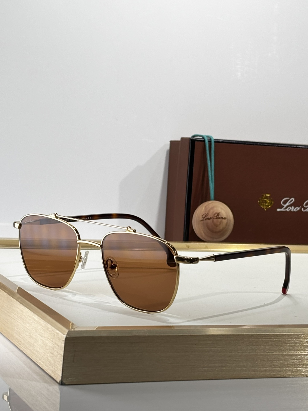 Loro Piana FAI0302 Titanium Aviator Sunglasses - Gold Frame, Green Lens 8 cmp i1756533142000 2360 0 8