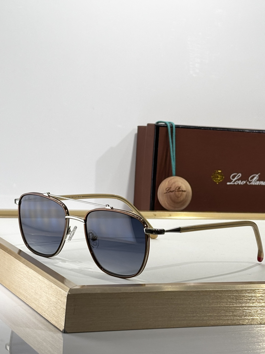 Loro Piana FAI0302 Titanium Aviator Sunglasses - Gold Frame, Green Lens 7 cmp i1756533142000 5088 0 7