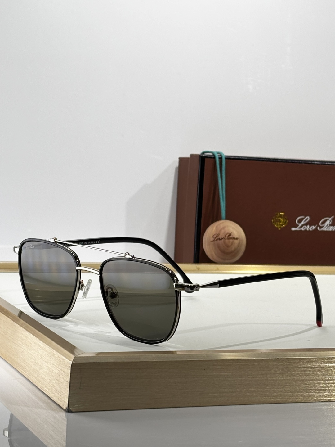 Loro Piana FAI0302 Titanium Aviator Sunglasses - Gold Frame, Green Lens 6 cmp i1756533142000 7128 0 6