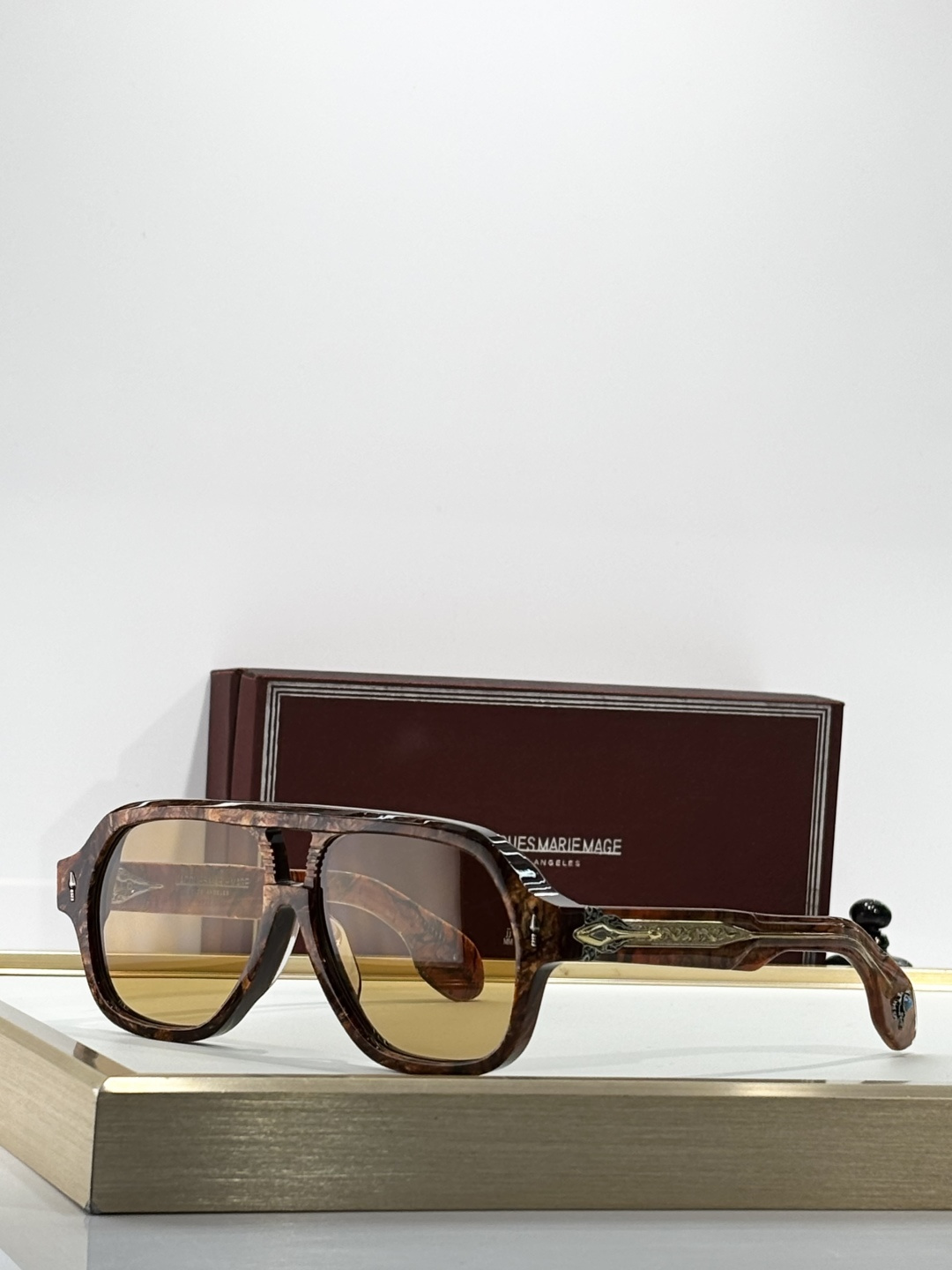 JACQUES MARIE MAGE绿松石“野马”浮雕系列 原版复刻 日本手工眼镜 镜框採用厚金属打造出