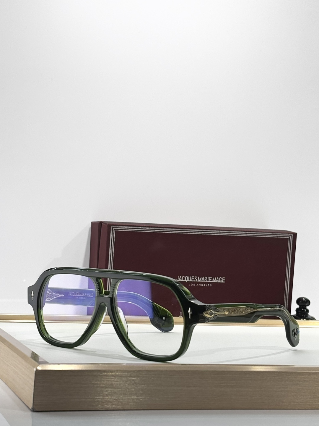 JACQUES MARIE MAGE绿松石“野马”浮雕系列 原版复刻 日本手工眼镜 镜框採用厚金属打造出