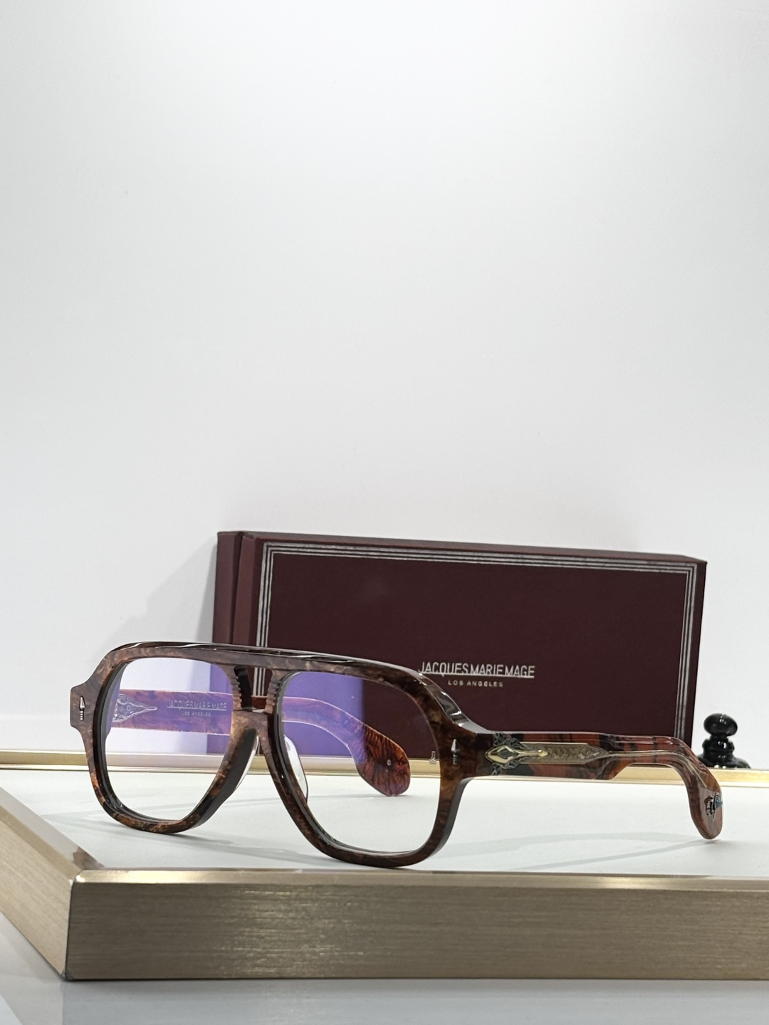 JACQUES MARIE MAGE绿松石“野马”浮雕系列 原版复刻 日本手工眼镜 镜框採用厚金属打造出