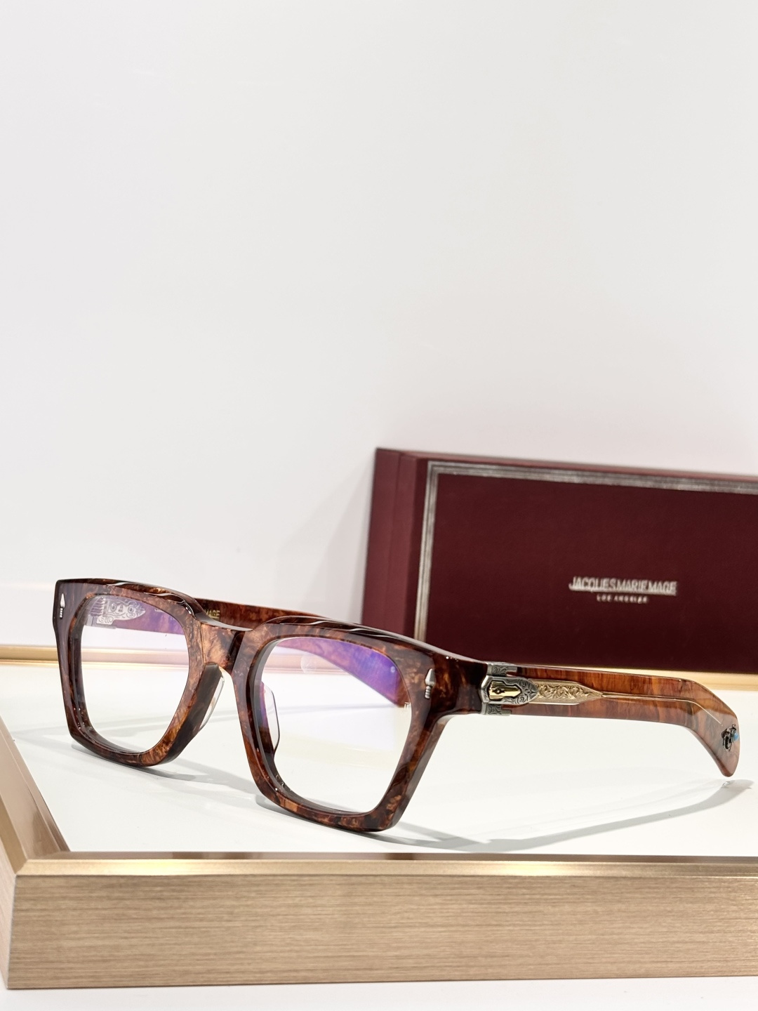 JACQUES MARIE MAGE绿松石系列 原版复刻日本手工眼镜镜框採用厚金属打造出復古的镜框作品M