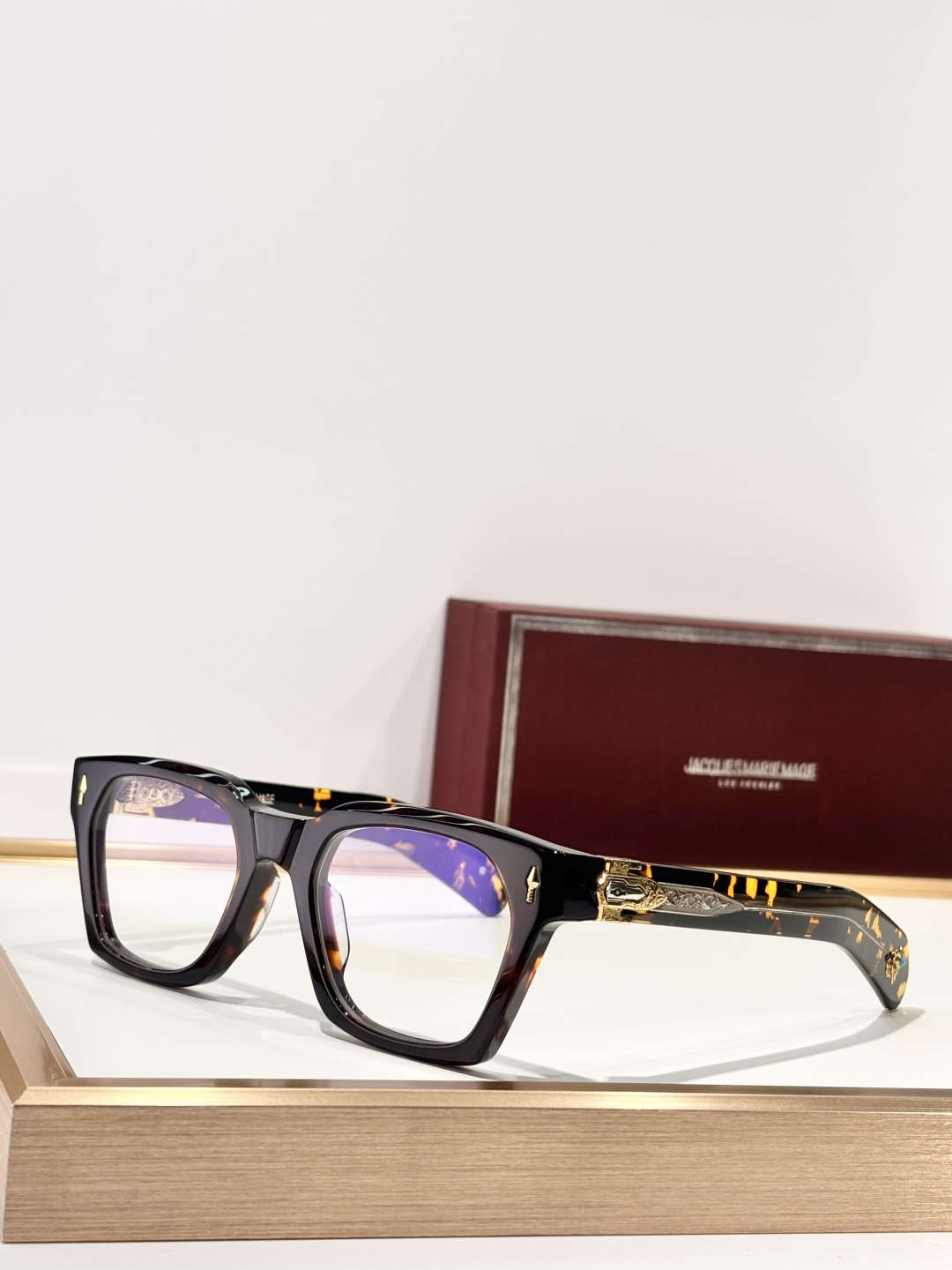 JACQUES MARIE MAGE绿松石系列 原版复刻日本手工眼镜镜框採用厚金属打造出復古的镜框作品M