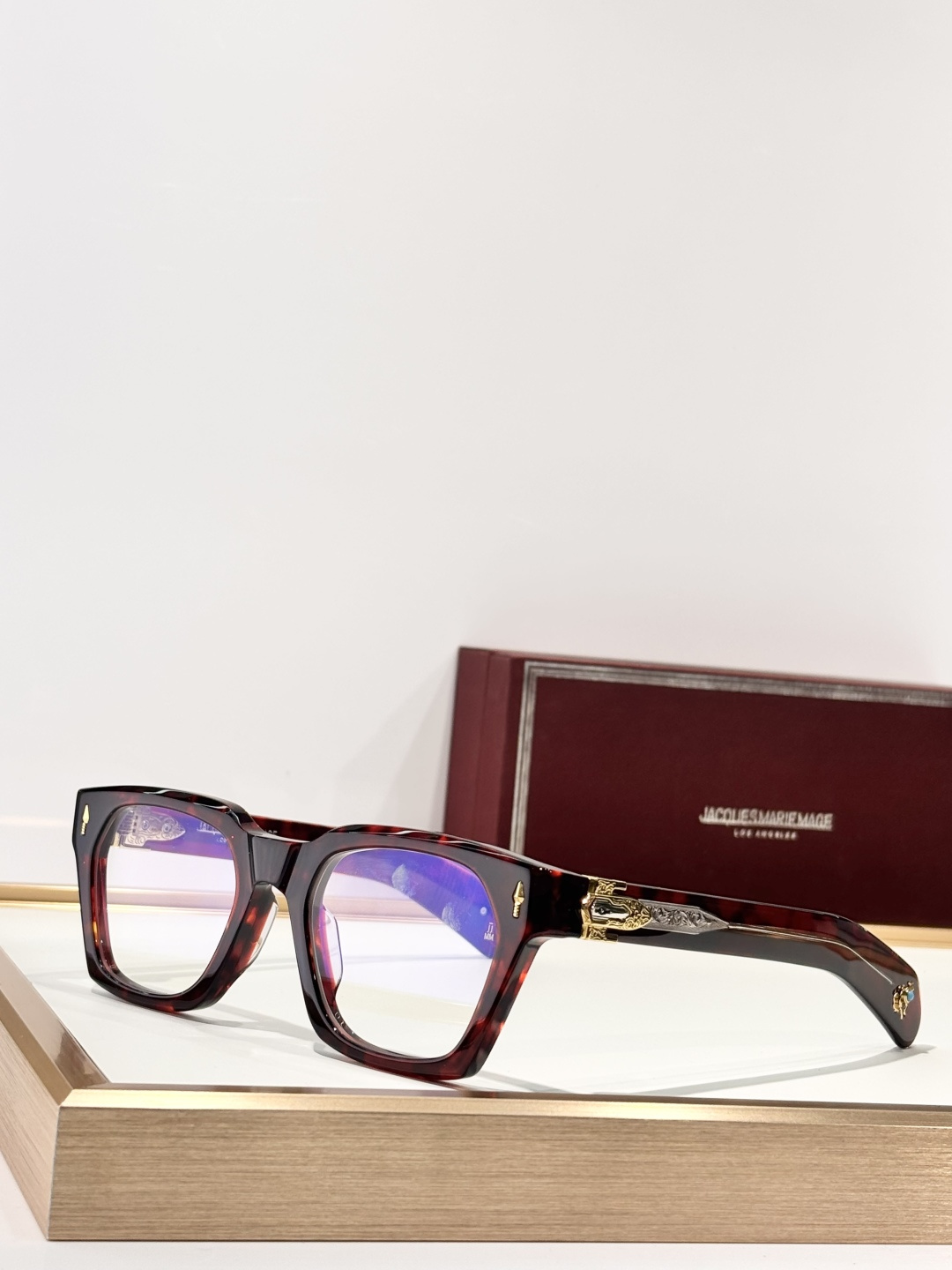 JACQUES MARIE MAGE绿松石系列 原版复刻日本手工眼镜镜框採用厚金属打造出復古的镜框作品M