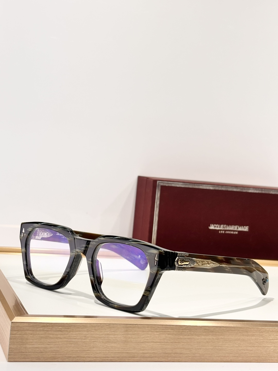 JACQUES MARIE MAGE绿松石系列 原版复刻日本手工眼镜镜框採用厚金属打造出復古的镜框作品M