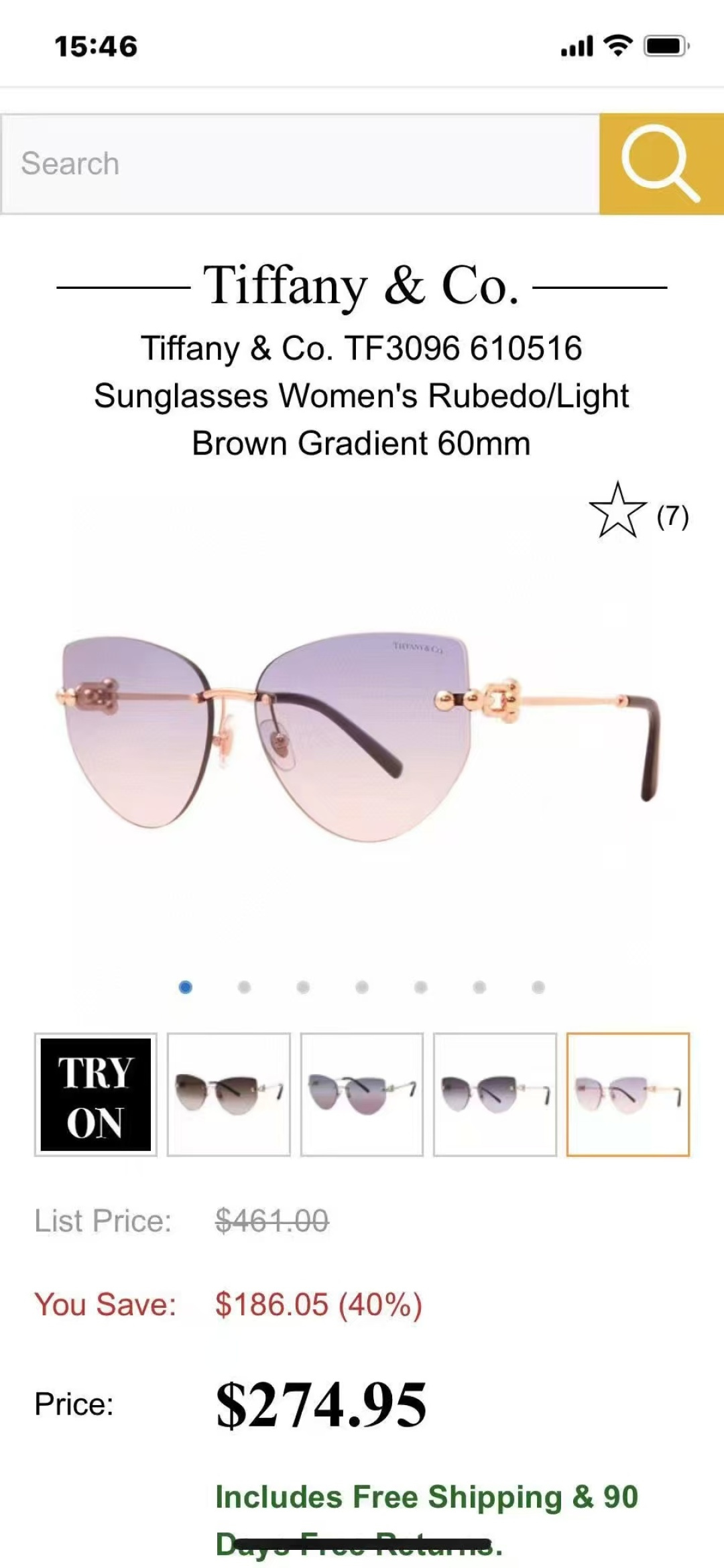 TIFFANY&Co.MODEL：OTF3096SIZE：60口15-135