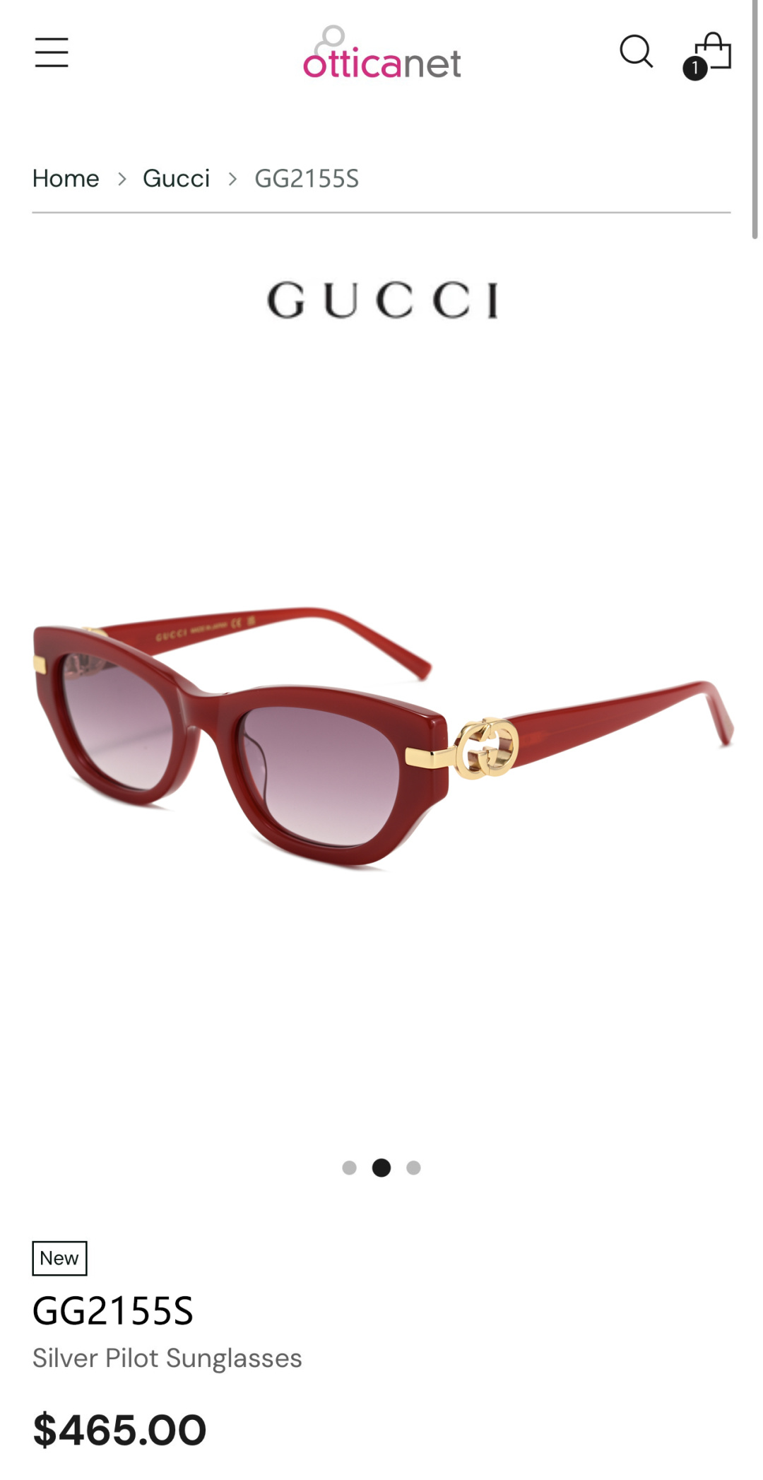 GUCCIMOD：GG2155SSize：53口20-145