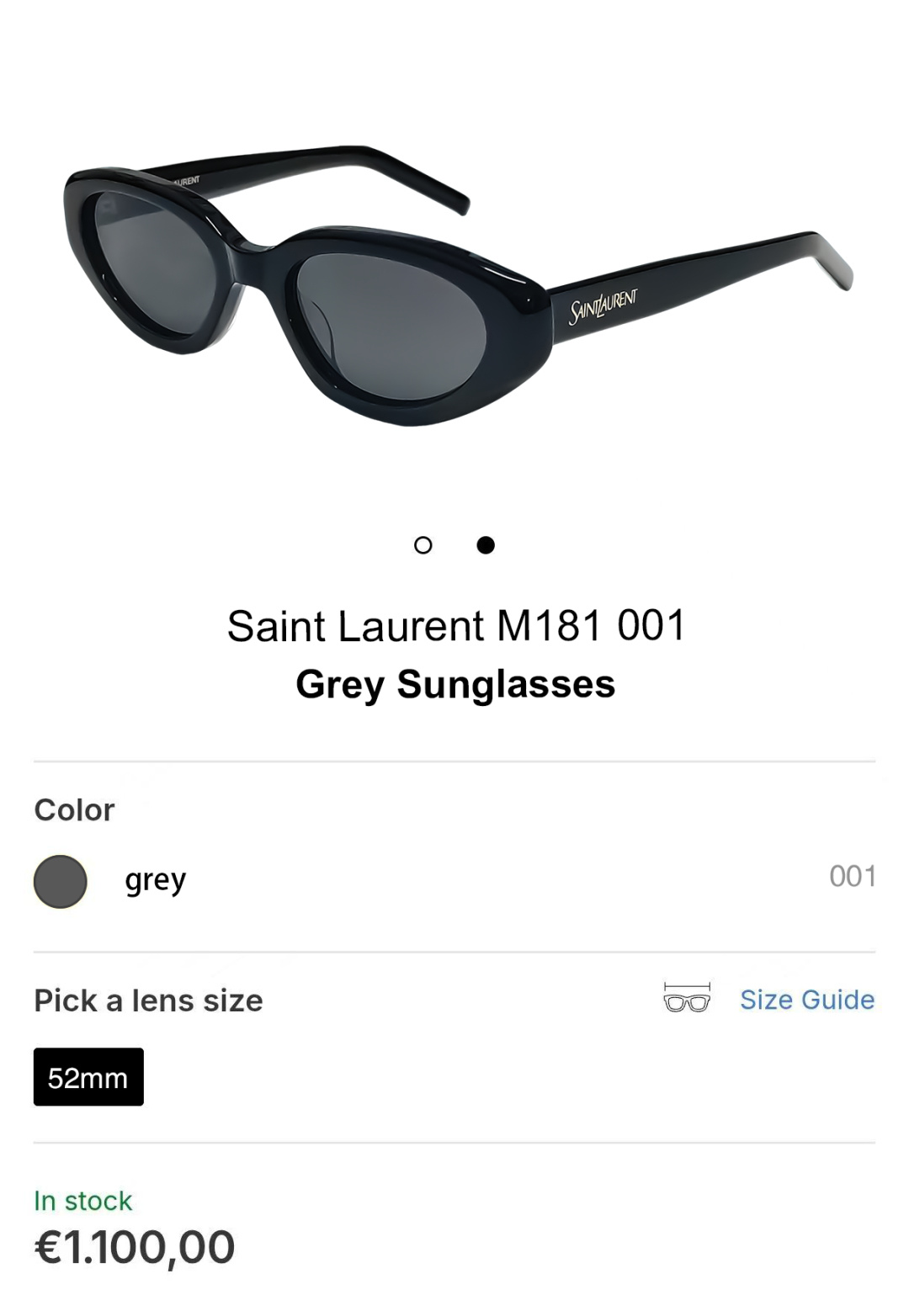 SAINT LAUREN*MODEL：SLM181/FSIZE：52口20-145