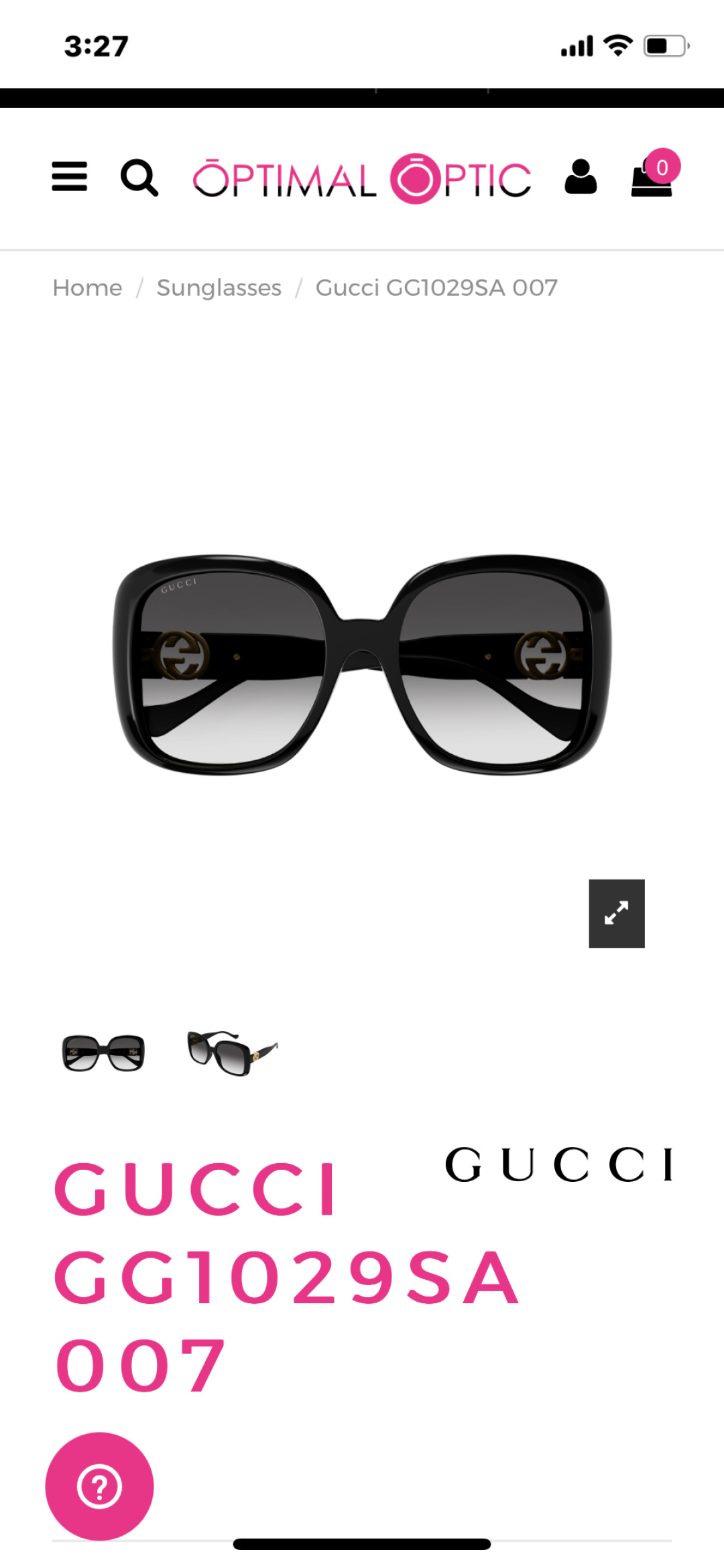 GUCCIMOD:GG1029SSize:56口21-142