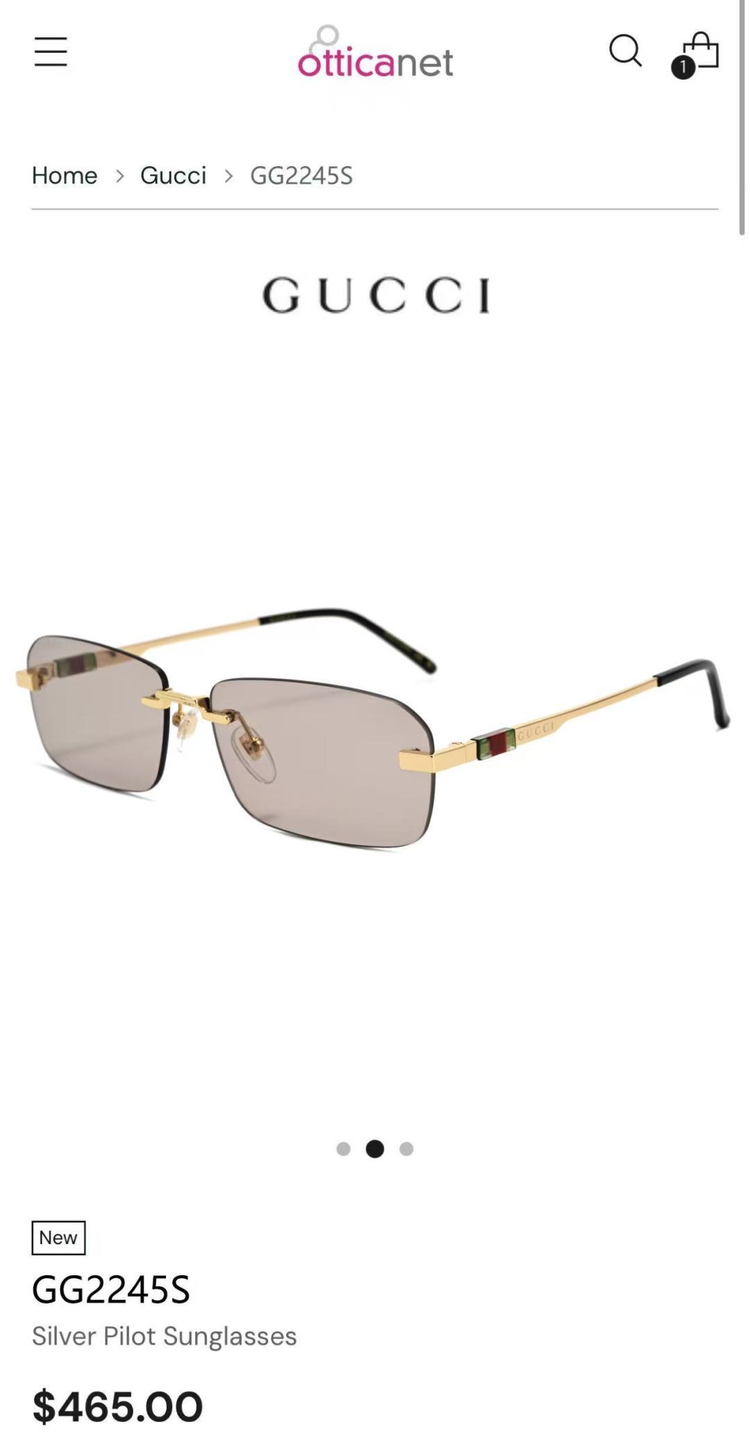 GUCCIMOD：GG2245SSize：57口17-145