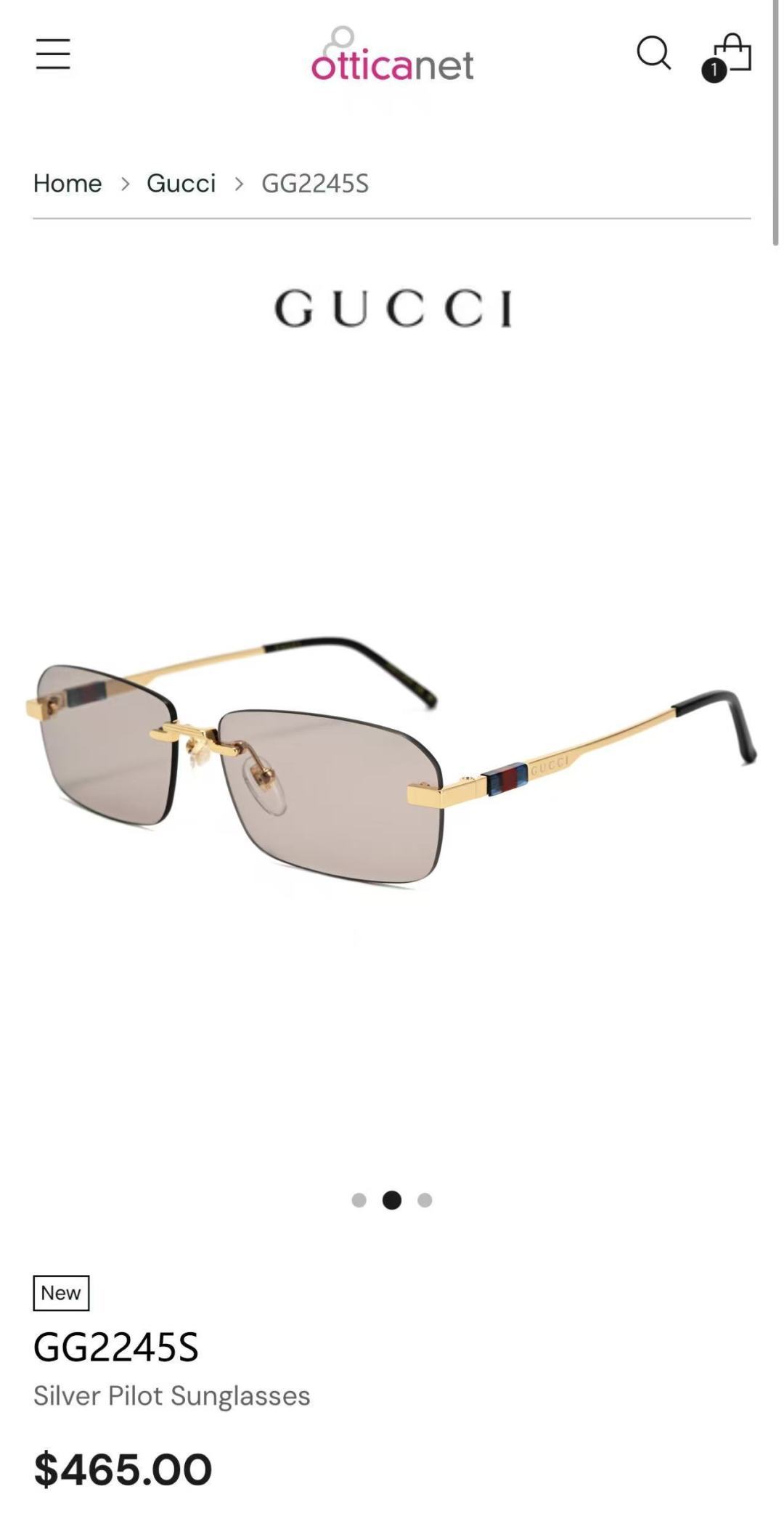 GUCCIMOD：GG2245SSize：57口17-145