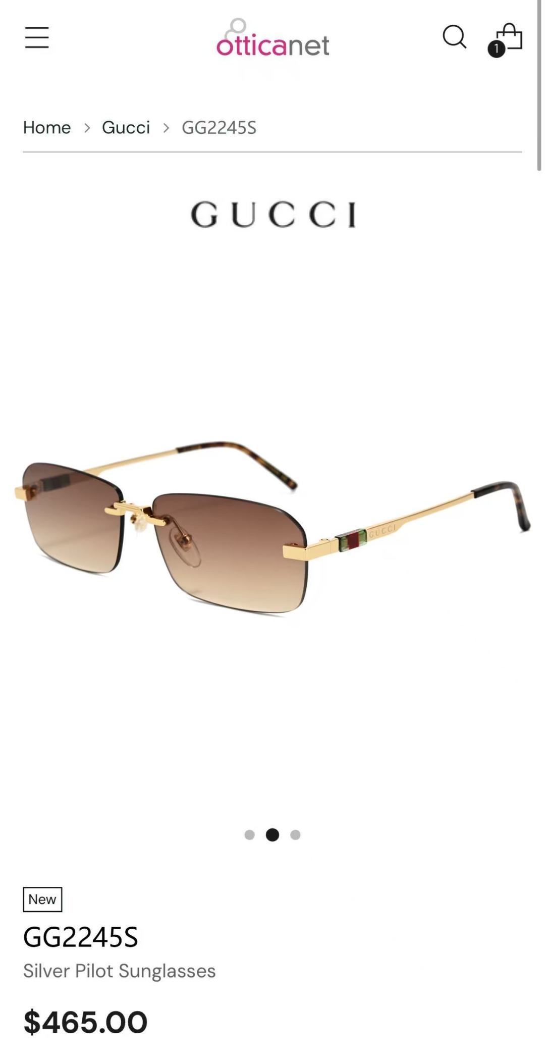 GUCCIMOD：GG2245SSize：57口17-145