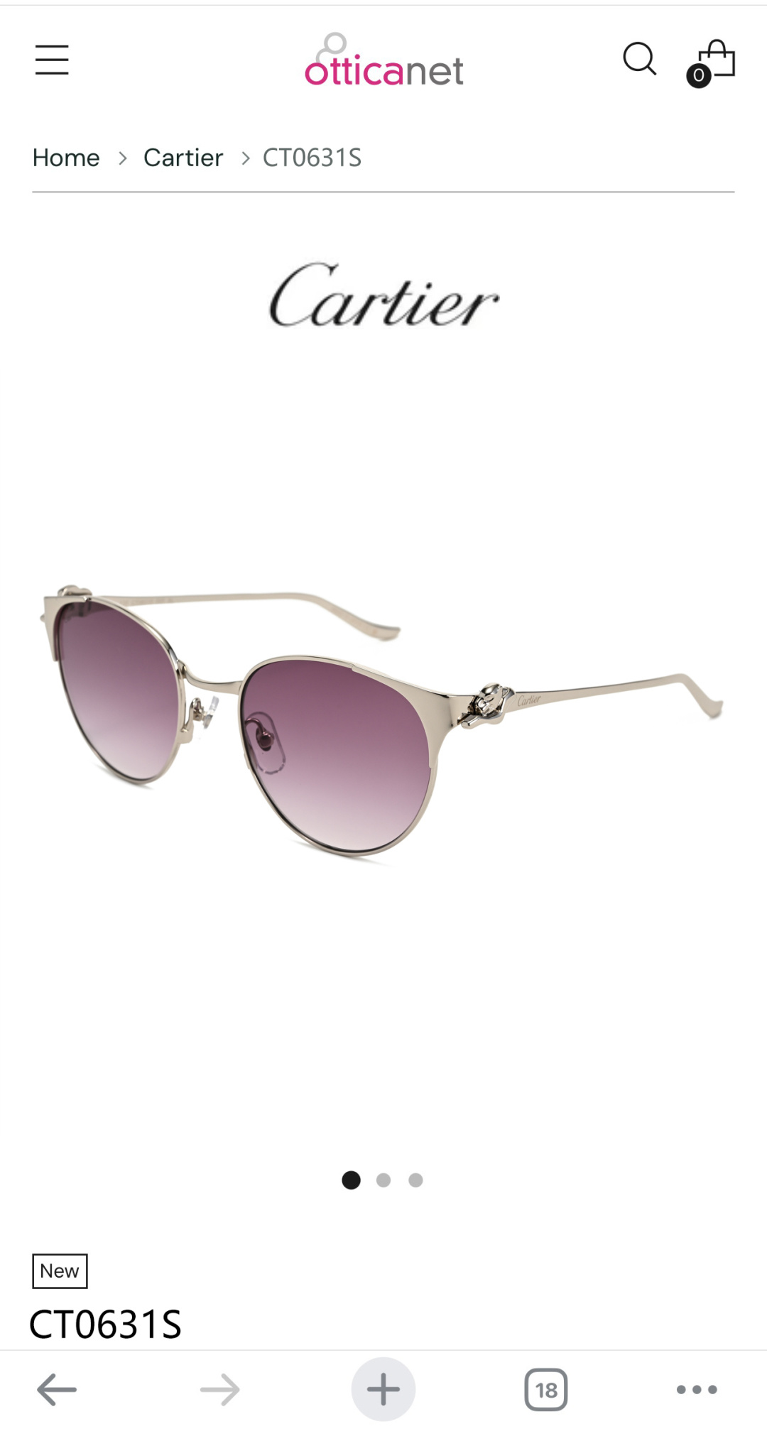 Cartie*MOD：CT0631SSize：53口19-135