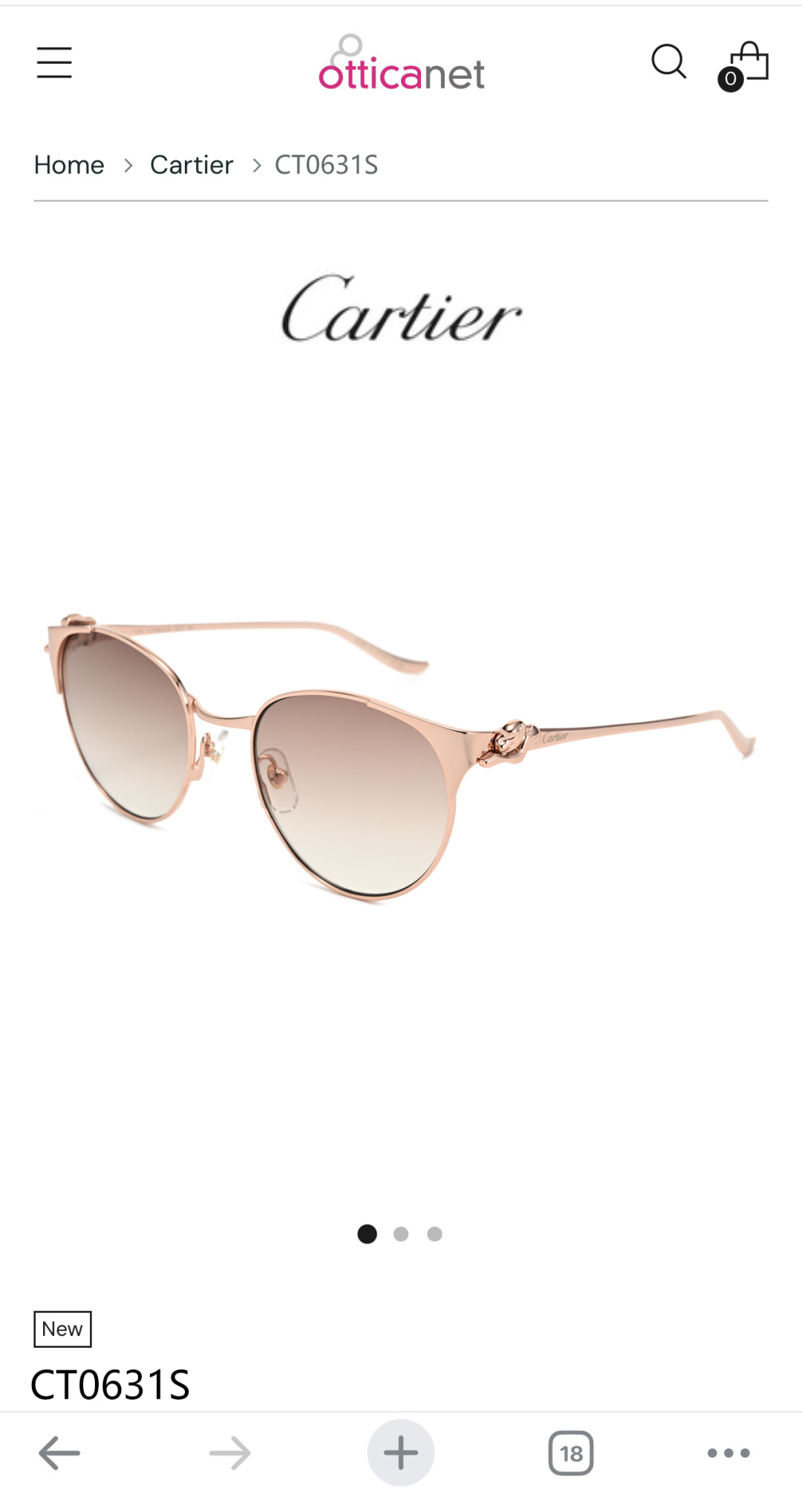 Cartie*MOD：CT0631SSize：53口19-135