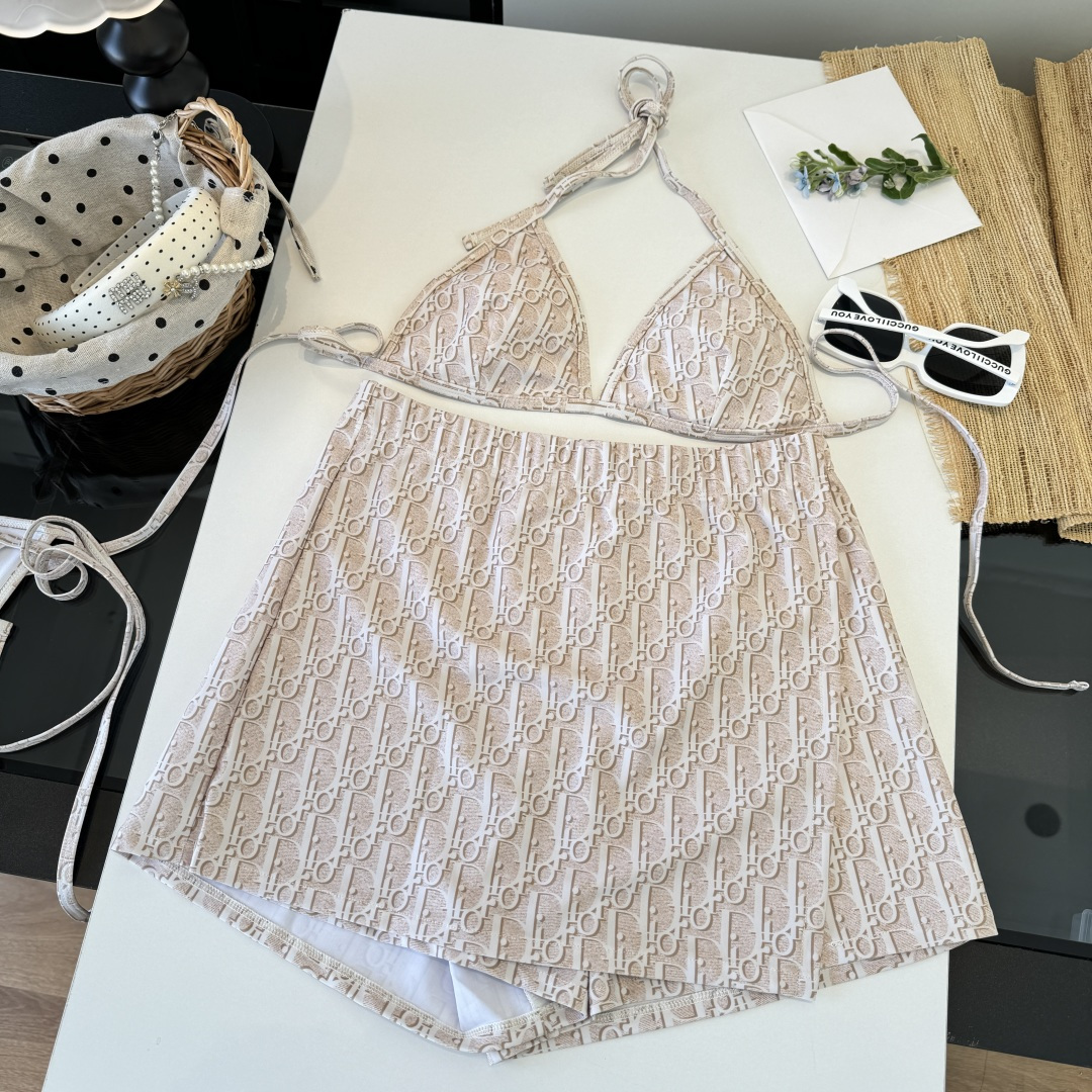 。Dior迪奥官方新款分体三件套 泳衣比基尼，S M L XL