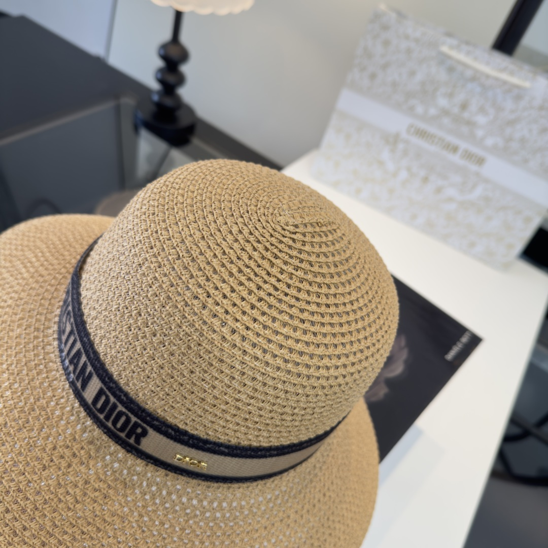 PDior迪奥跑量款盆帽，夏日爆款草帽，头围57cm