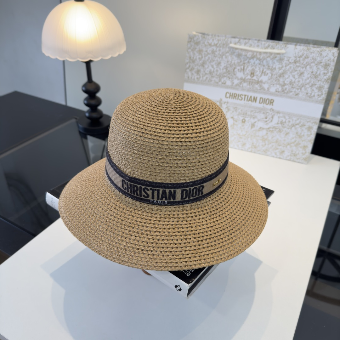 PDior迪奥跑量款盆帽，夏日爆款草帽，头围57cm