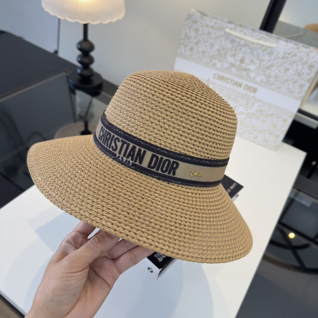 PDior迪奥跑量款盆帽，夏日爆款草帽，头围57cm