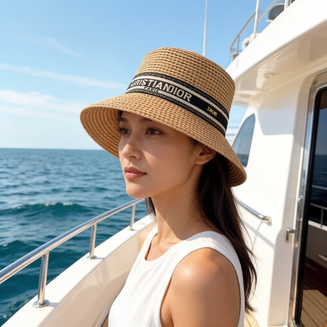 PDior迪奥跑量款桶帽，夏日爆款草帽，头围57cm