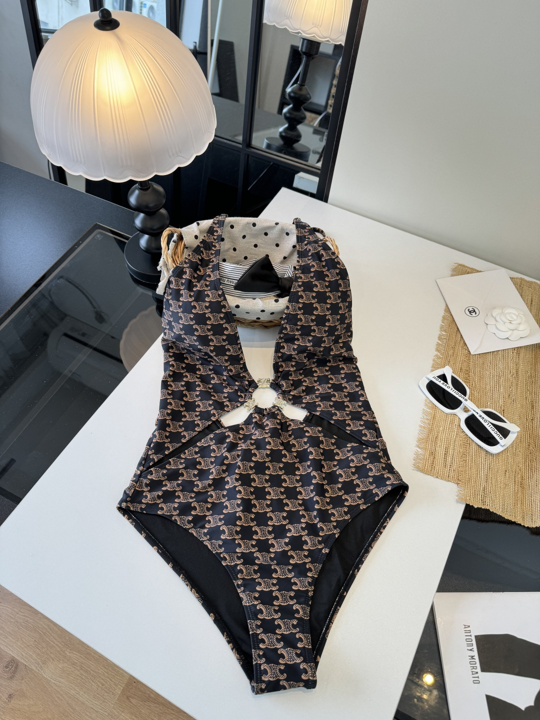 Celine赛琳新款连体比基尼泳衣S M L XL