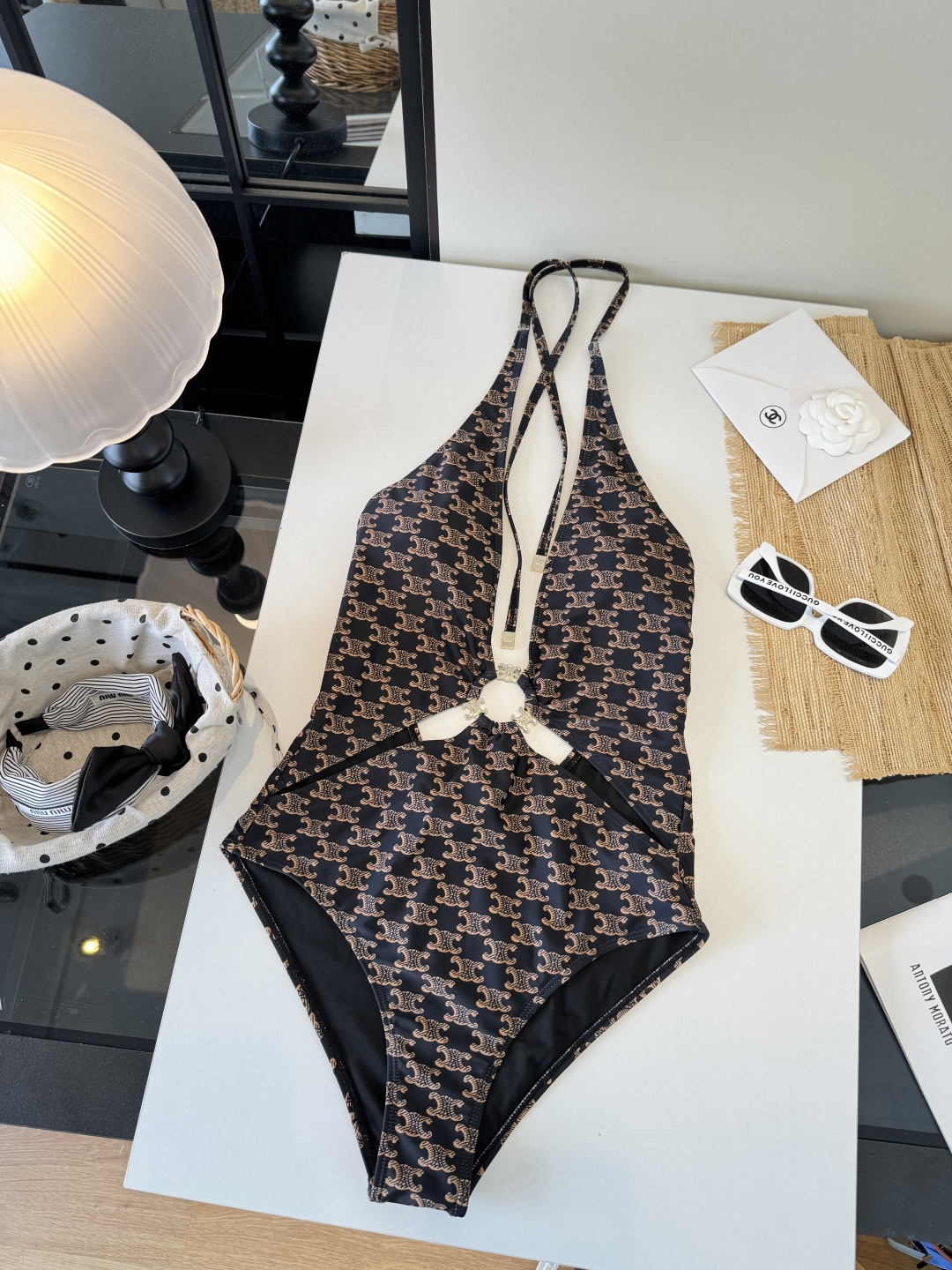 Celine赛琳新款连体比基尼泳衣S M L XL