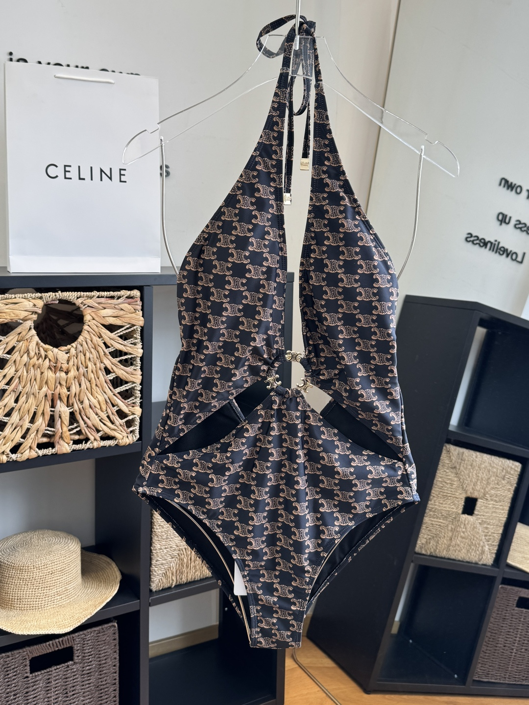 Celine赛琳新款连体比基尼泳衣S M L XL