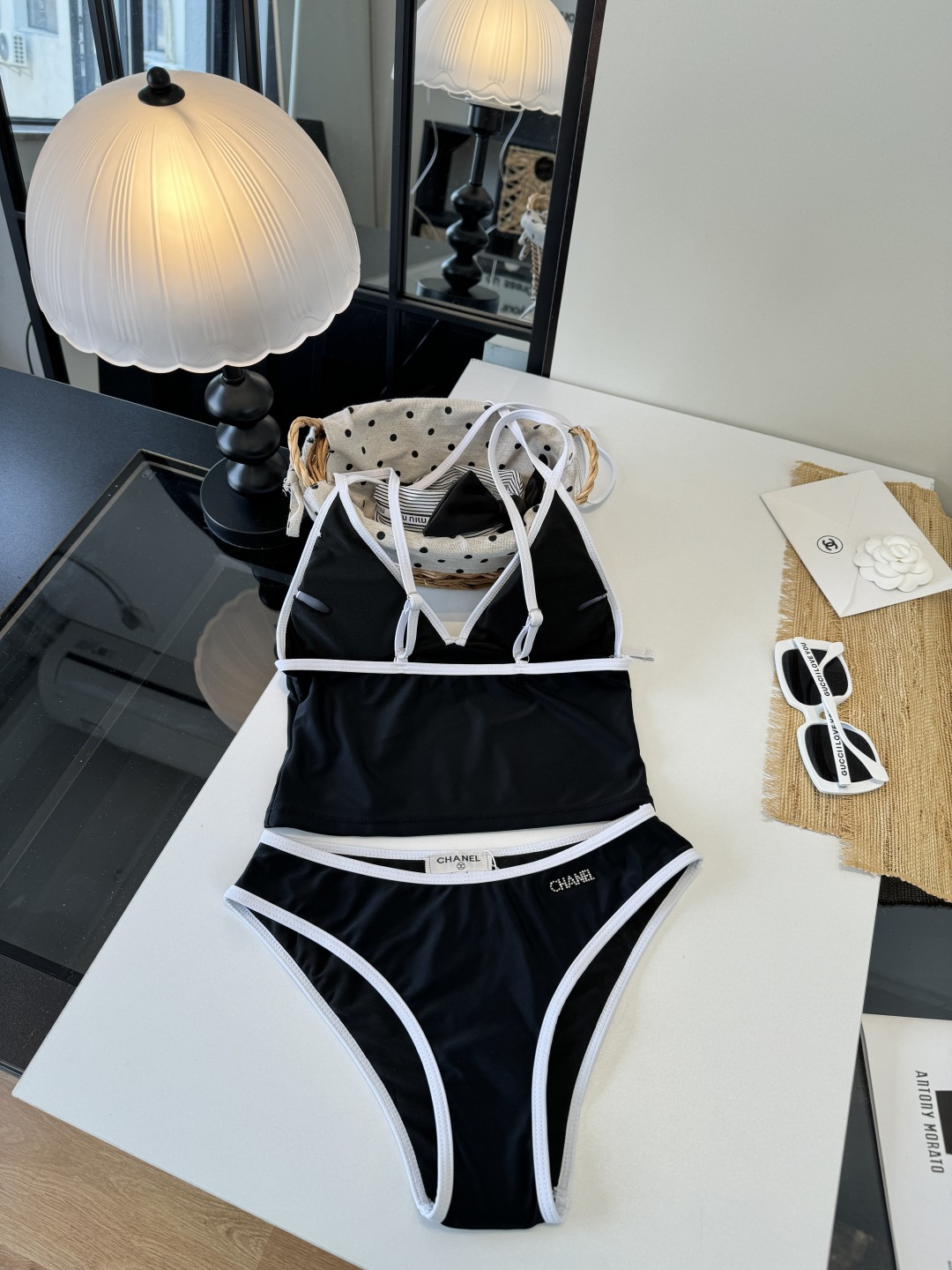 。Chanel香奈儿分体比基尼👙泳衣，S M L XL