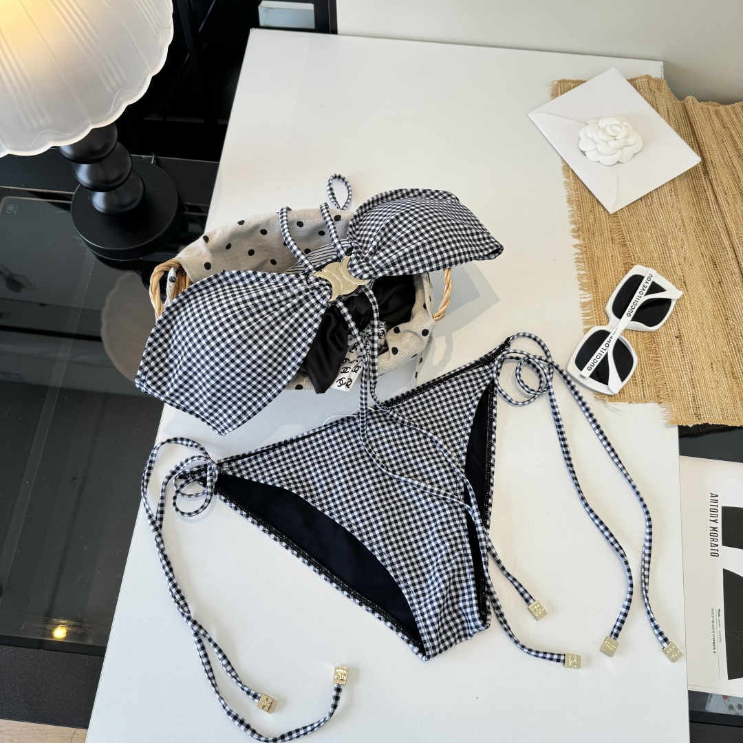 。Celine赛琳分体比基尼👙泳衣，S M L XL