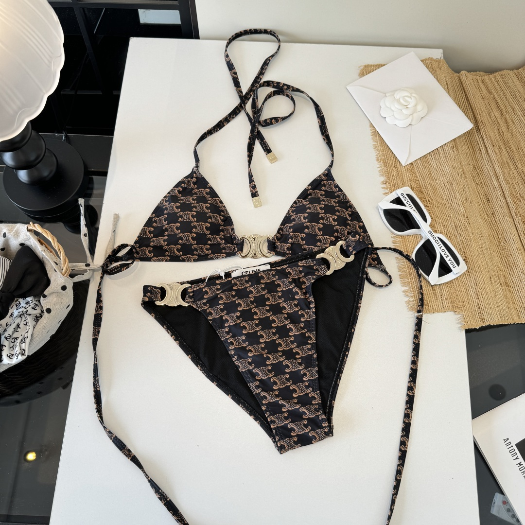 。Celine赛琳分体比基尼👙泳衣，S M L XL