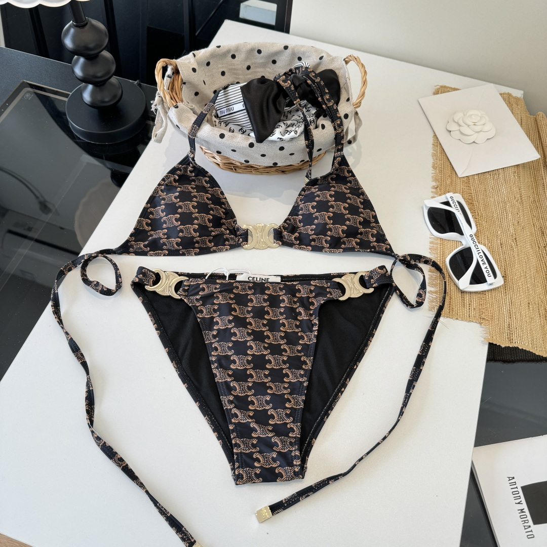 。Celine赛琳分体比基尼👙泳衣，S M L XL