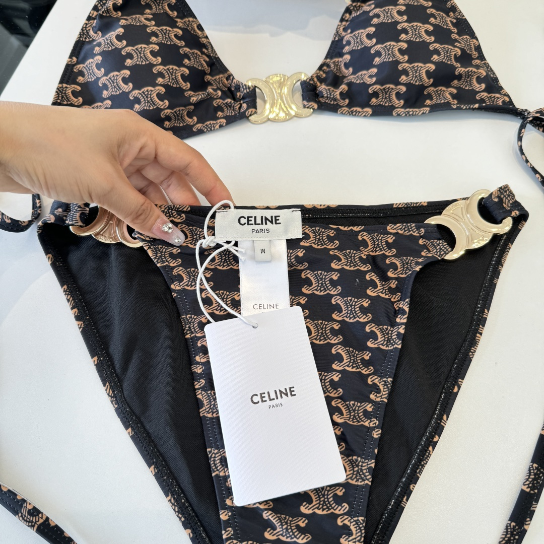 。Celine赛琳分体比基尼👙泳衣，S M L XL