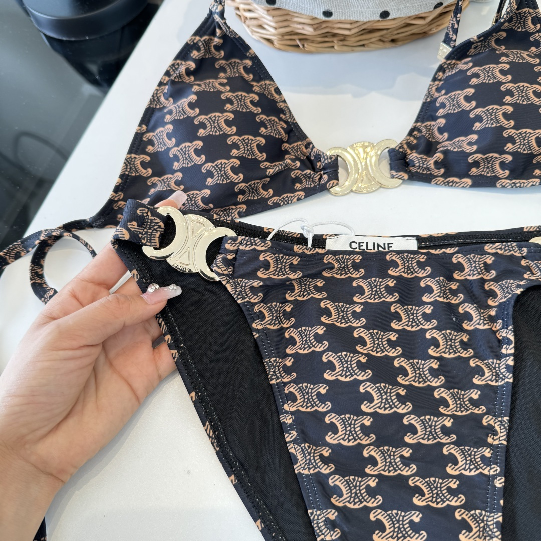 。Celine赛琳分体比基尼👙泳衣，S M L XL